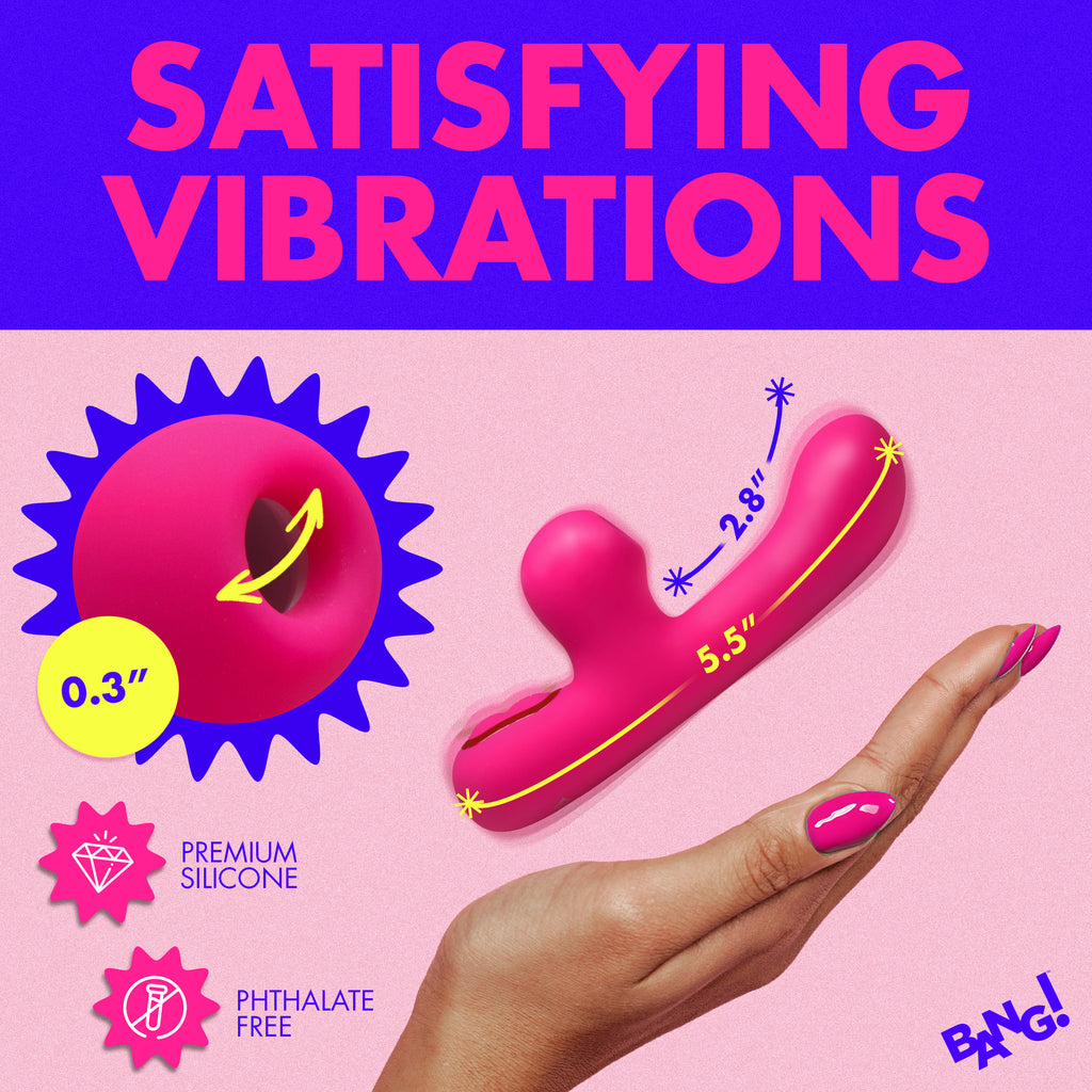 Bang! Mini Suction Silicone G-Spot Rabbit Vibrator Pink