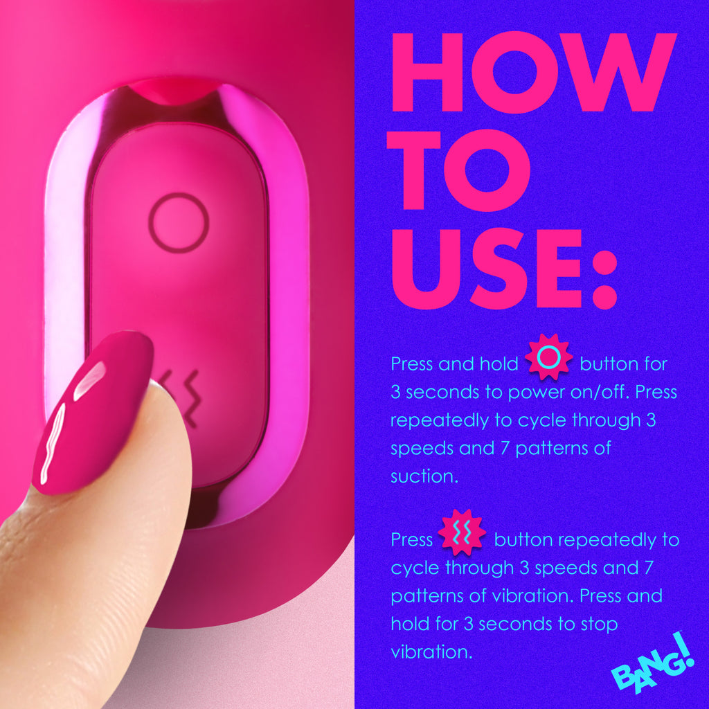 Bang! Mini Suction Silicone G-Spot Rabbit Vibrator Pink