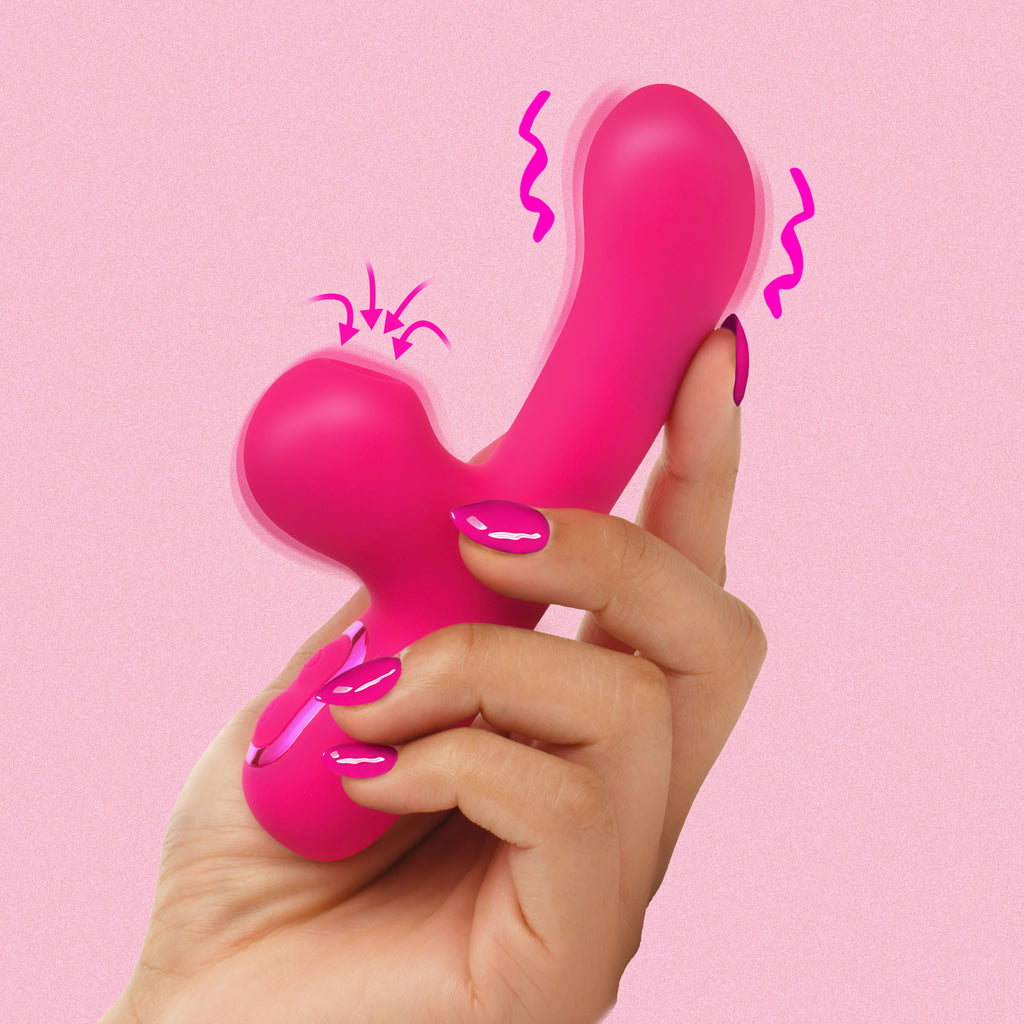Bang! Mini Suction Silicone G-Spot Rabbit Vibrator Pink
