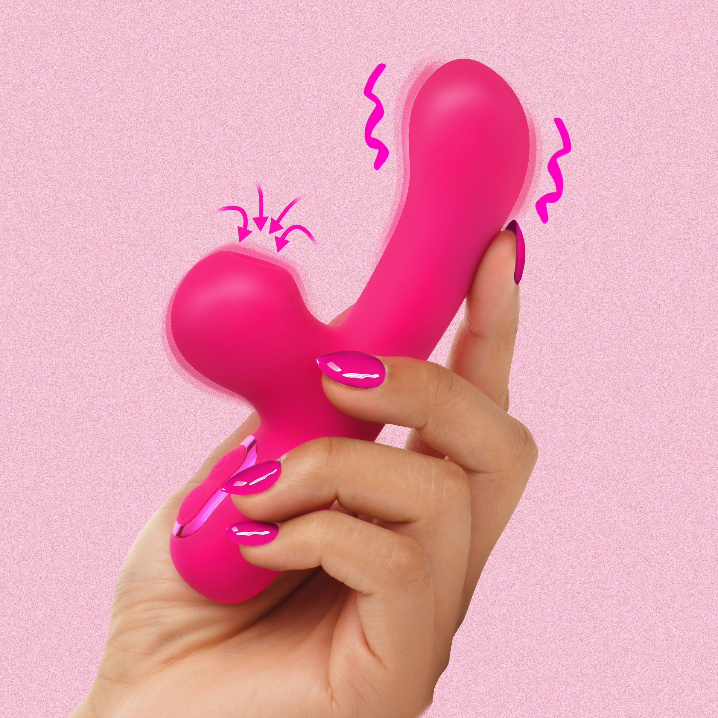 Bang! Mini Suction Silicone G-Spot Rabbit Vibrator Pink