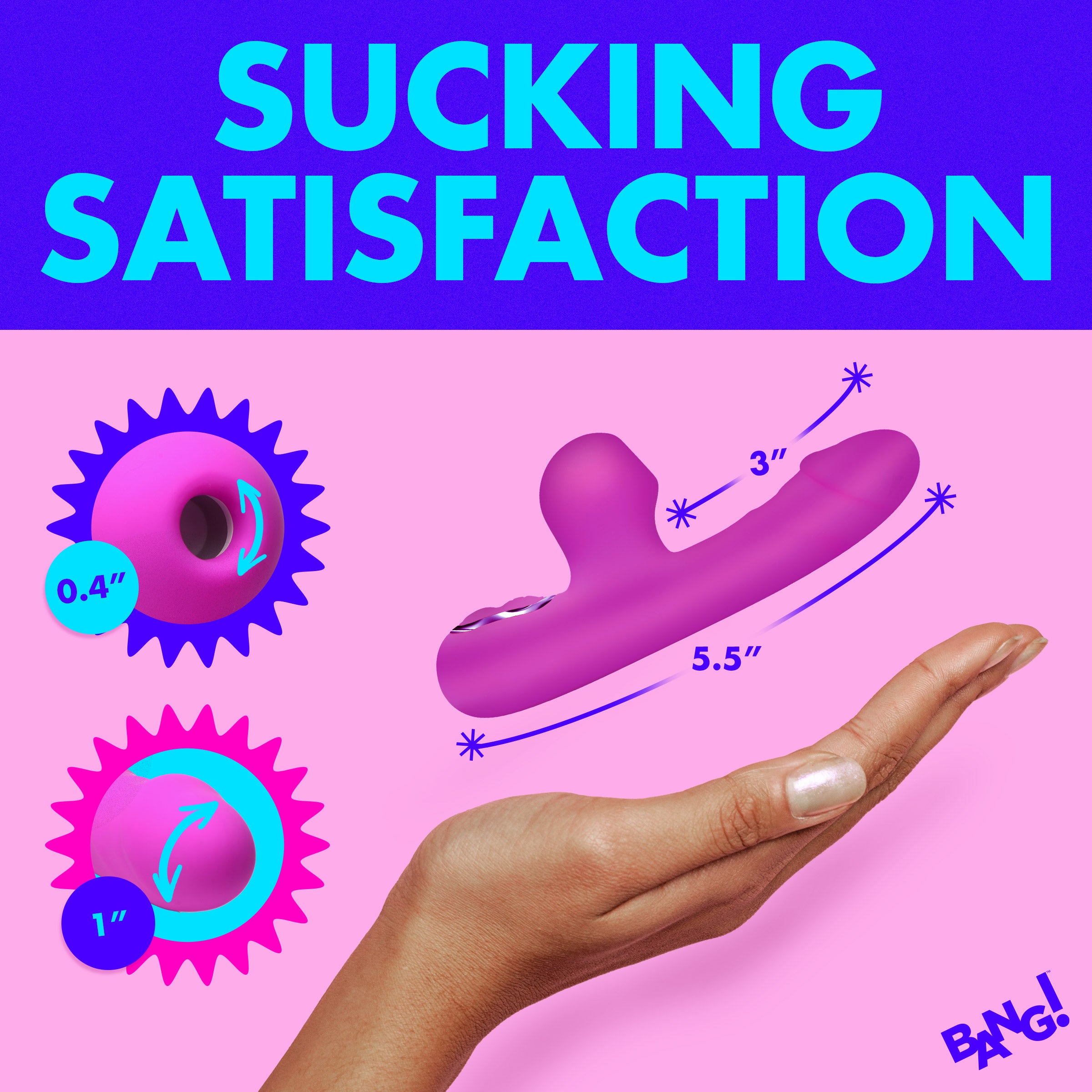 Bang! Mini Suction Silicone Rabbit Vibrator Purple