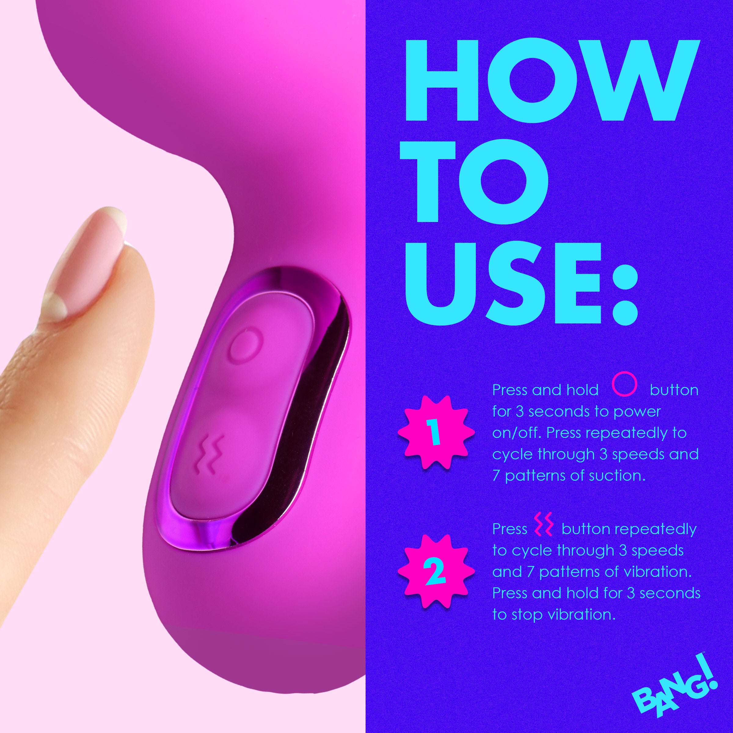 Bang! Mini Suction Silicone Rabbit Vibrator Purple