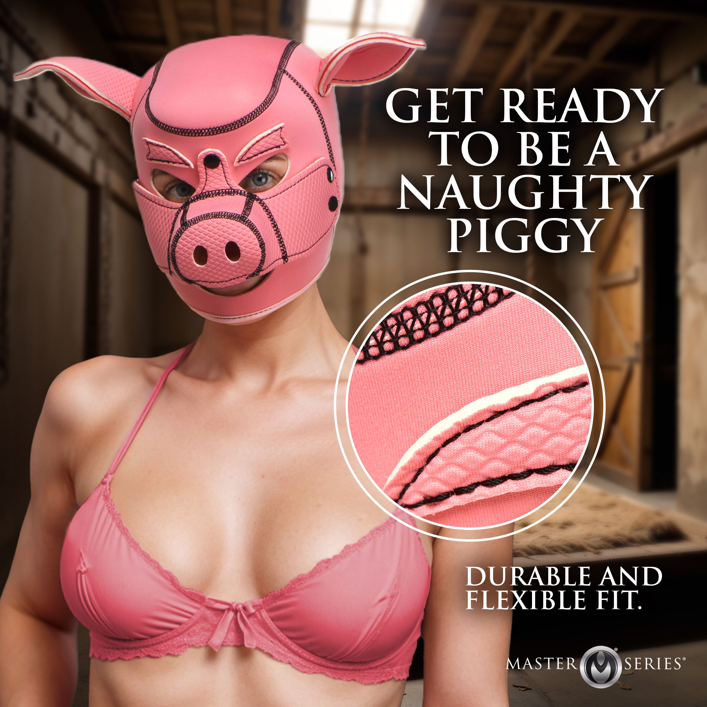 Master Series Swine Pig Neoprene Hood Pink