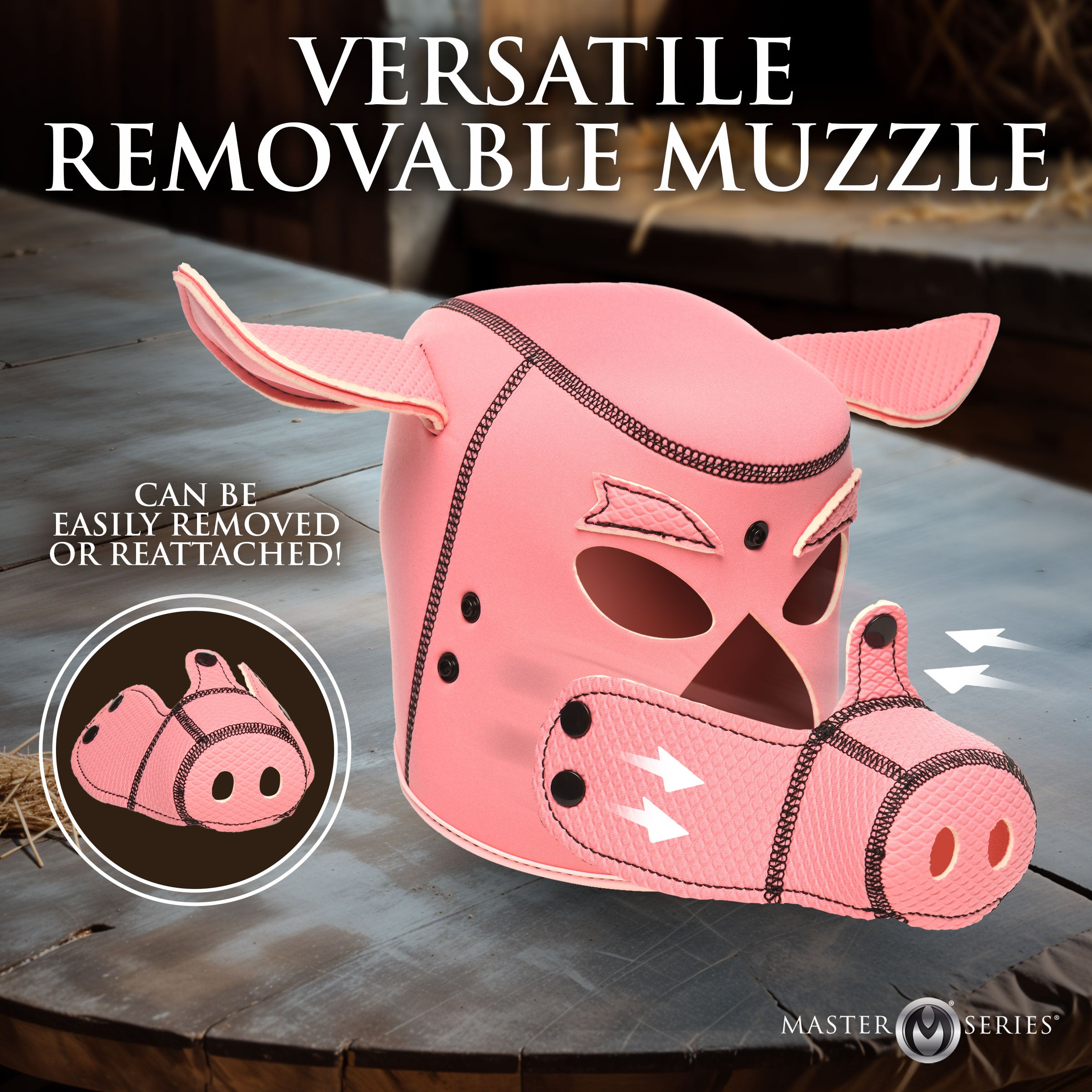 Master Series Swine Pig Neoprene Hood Pink