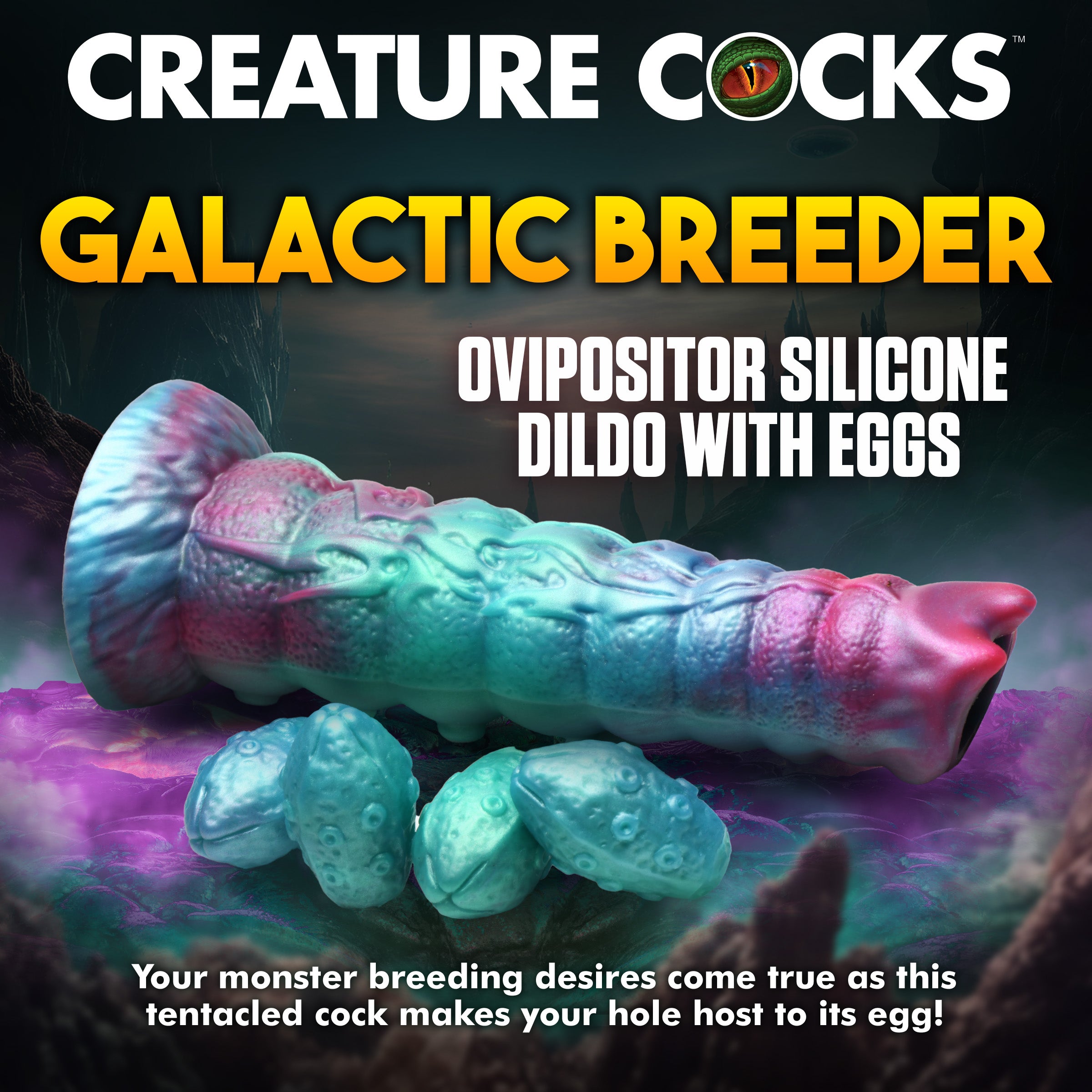 Creature Cocks Galactic Breeder Ovipositor Silicone Dildo Multi