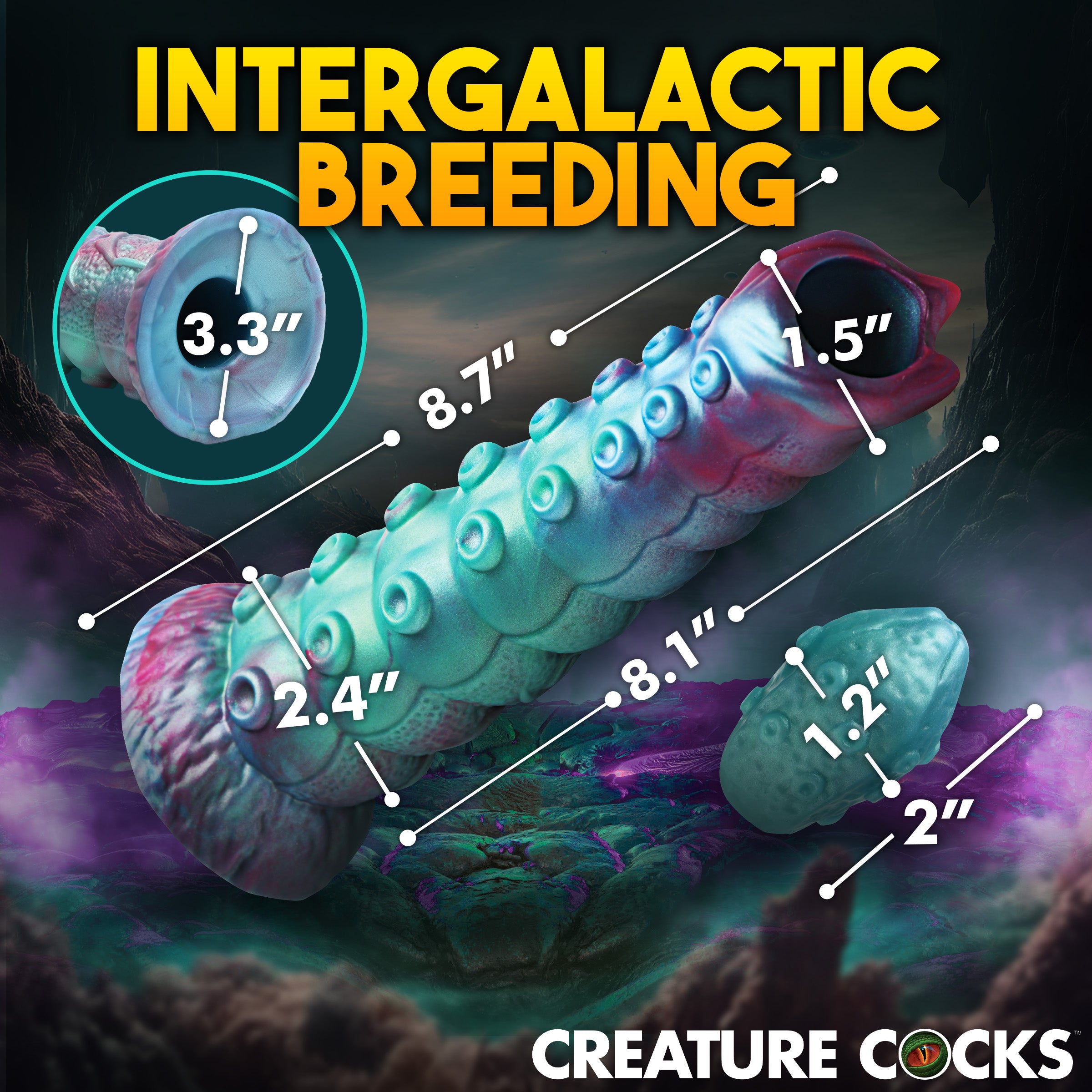Creature Cocks Galactic Breeder Ovipositor Silicone Dildo Multi