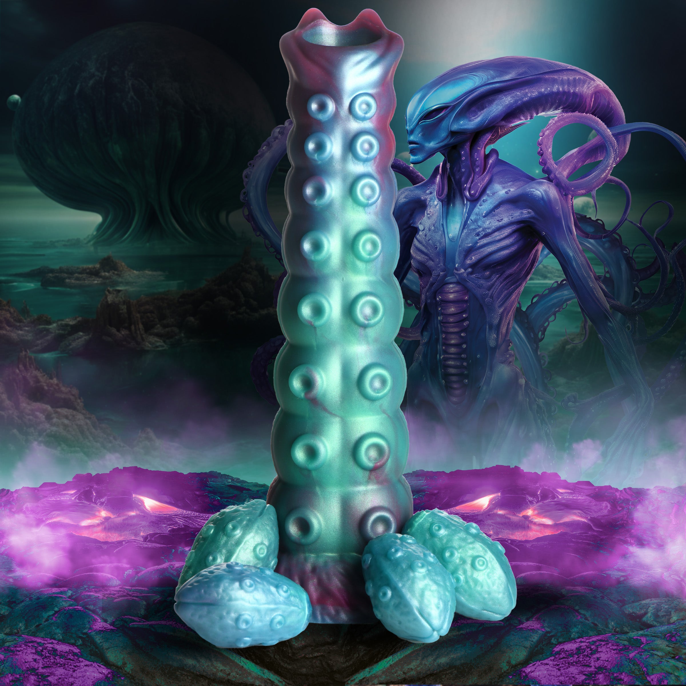 Creature Cocks Galactic Breeder Ovipositor Silicone Dildo Multi