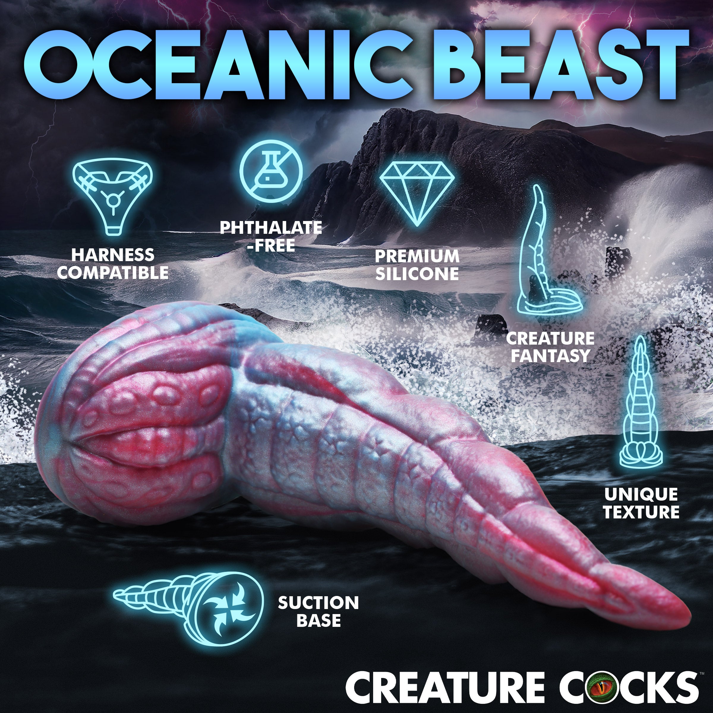 Creature Cocks Tentacle Cock Silicone Dildo Purple