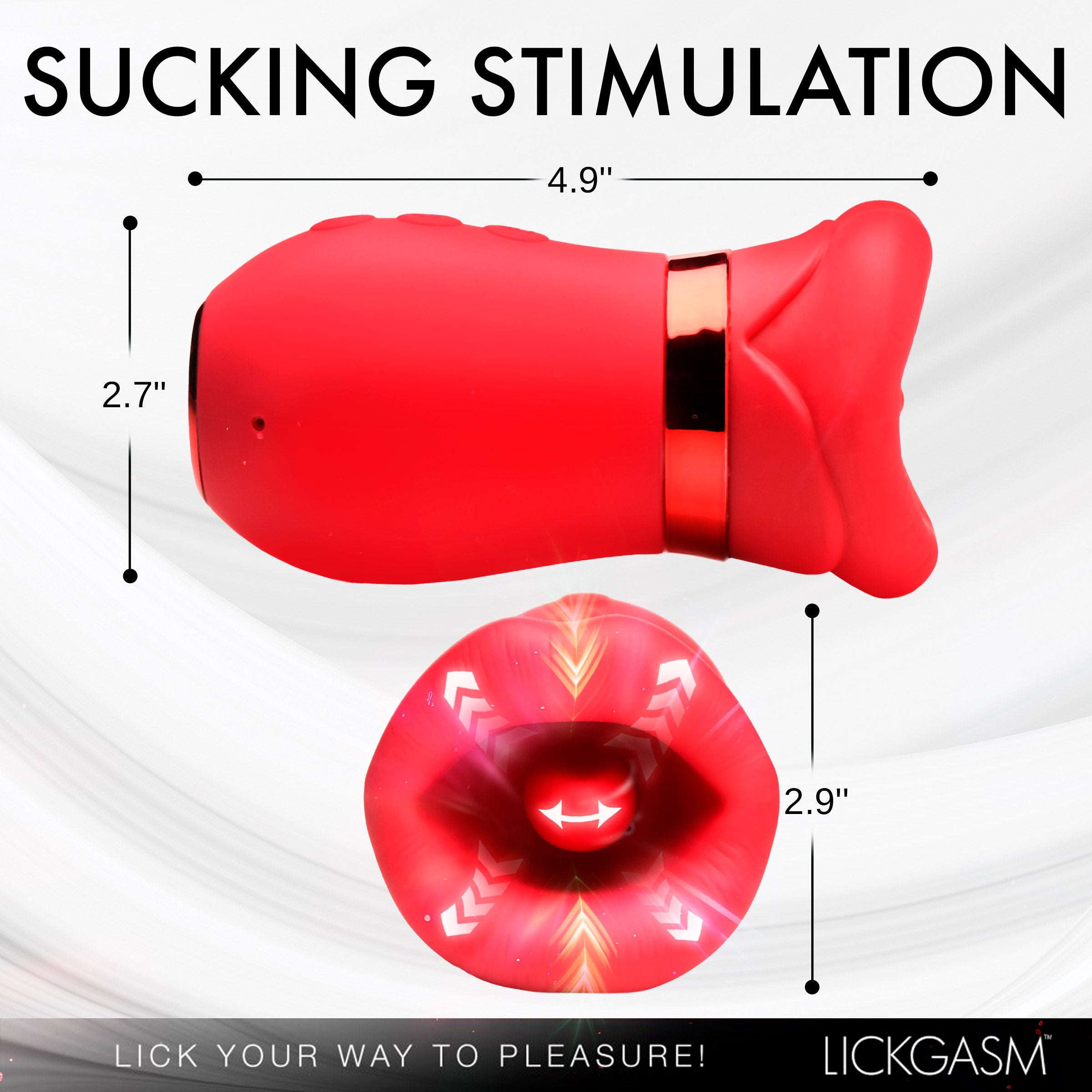 Lickgasm Kiss Me More Kissing, Sucking and Vibrating Clitoral Stimulator Red