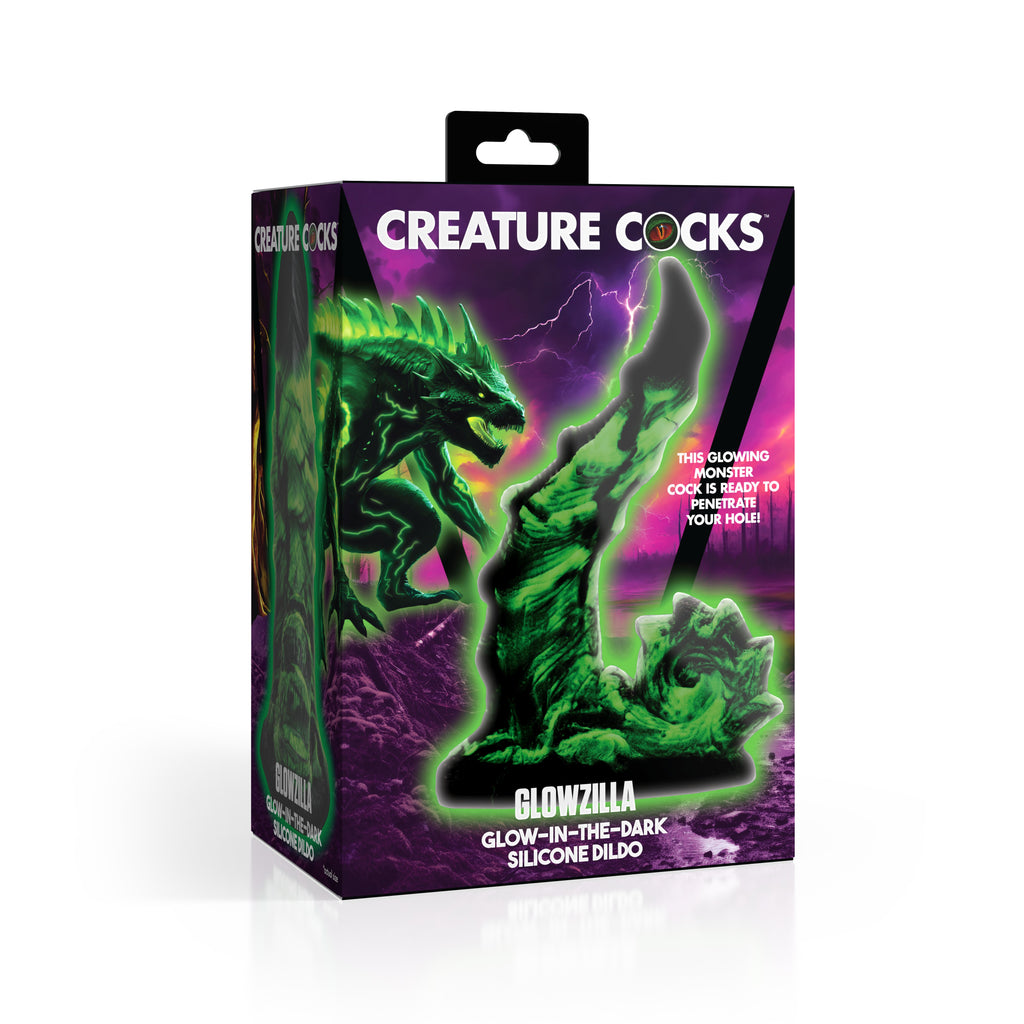 Creature Cocks Glowzilla Glow-In-The-Dark Silicone Dildo Green