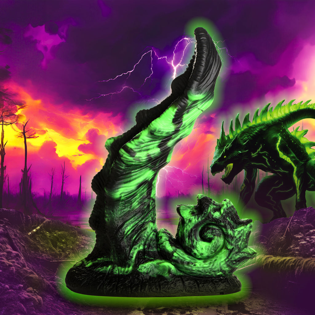 Creature Cocks Glowzilla Glow-In-The-Dark Silicone Dildo Green