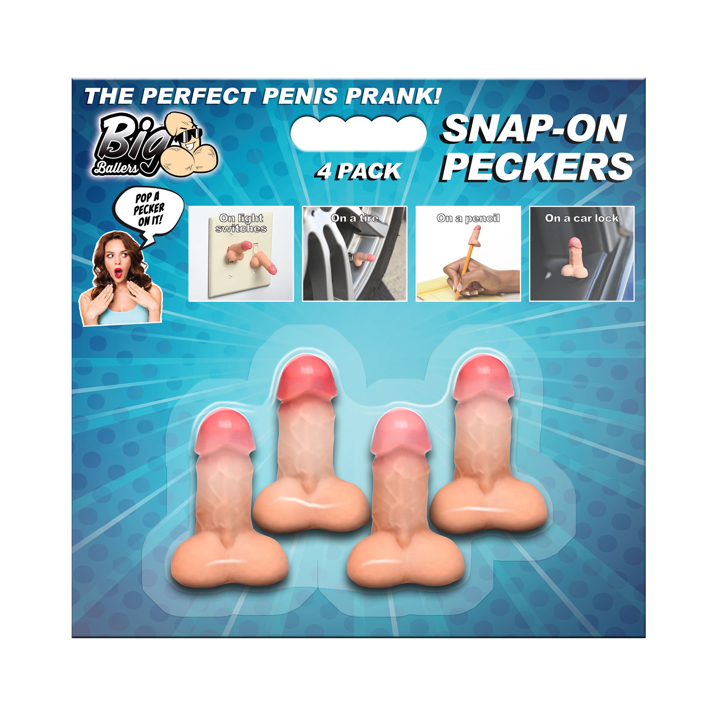 Big Ballers Snap-on Peckers Flesh