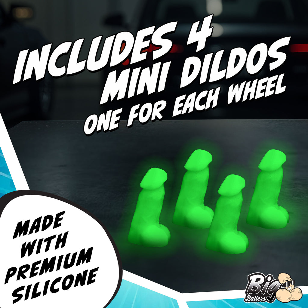 Big Ballers Glow-In-The-Dark Magnetic Snap-on Peckers Green