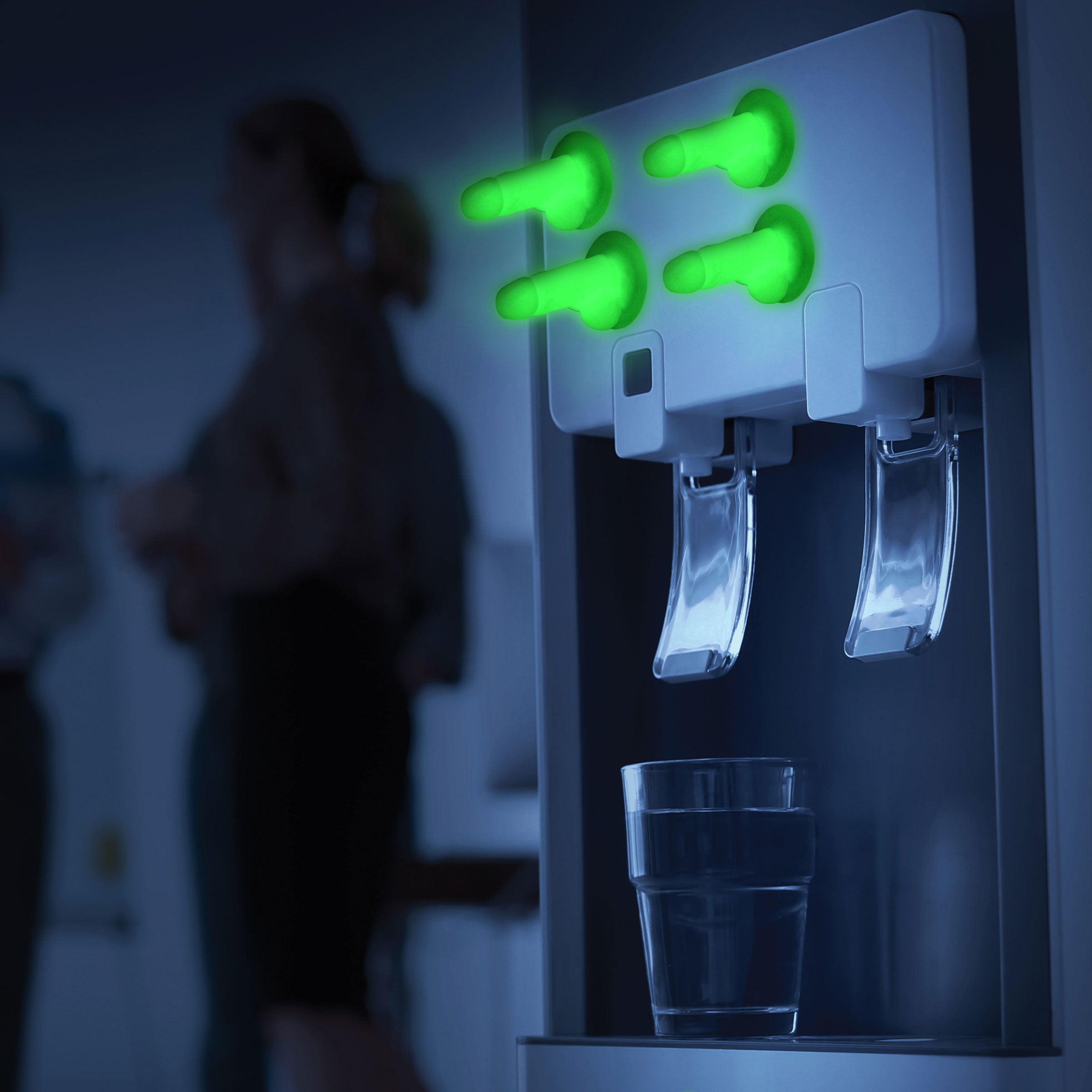 Big Ballers Glow-In-The-Dark Suction Snap-on Peckers Green