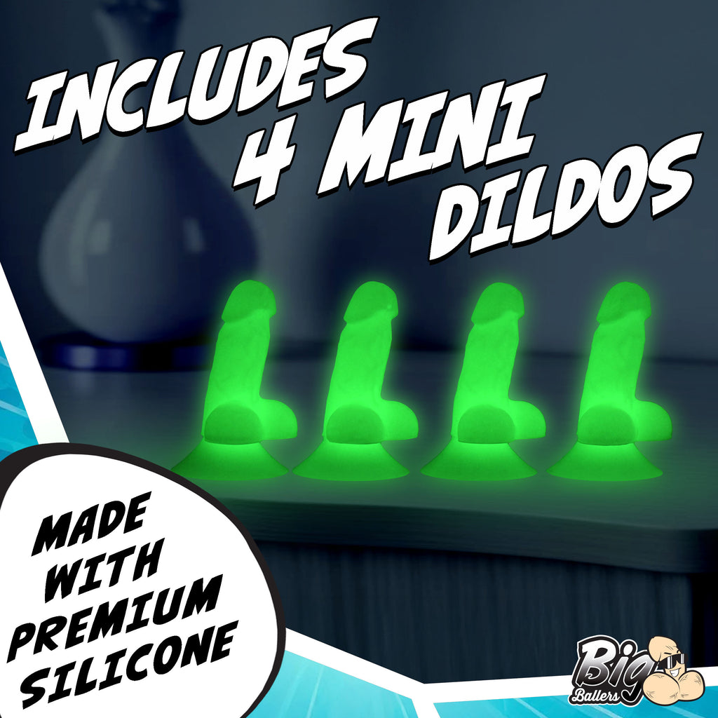 Big Ballers Glow-In-The-Dark Suction Snap-on Peckers Green