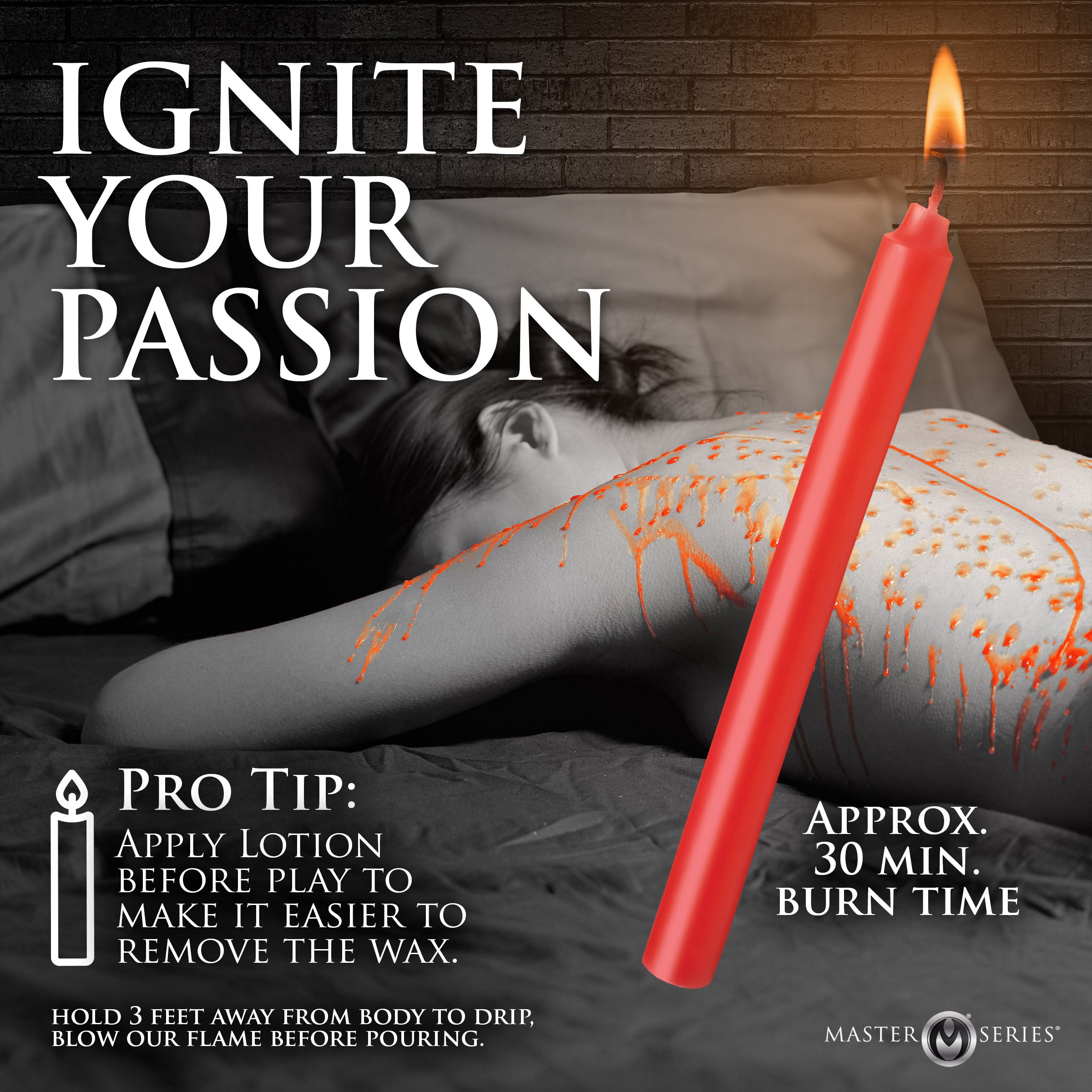 Master Series Drip Sensation Scraper and Waxplay Candle Set Red