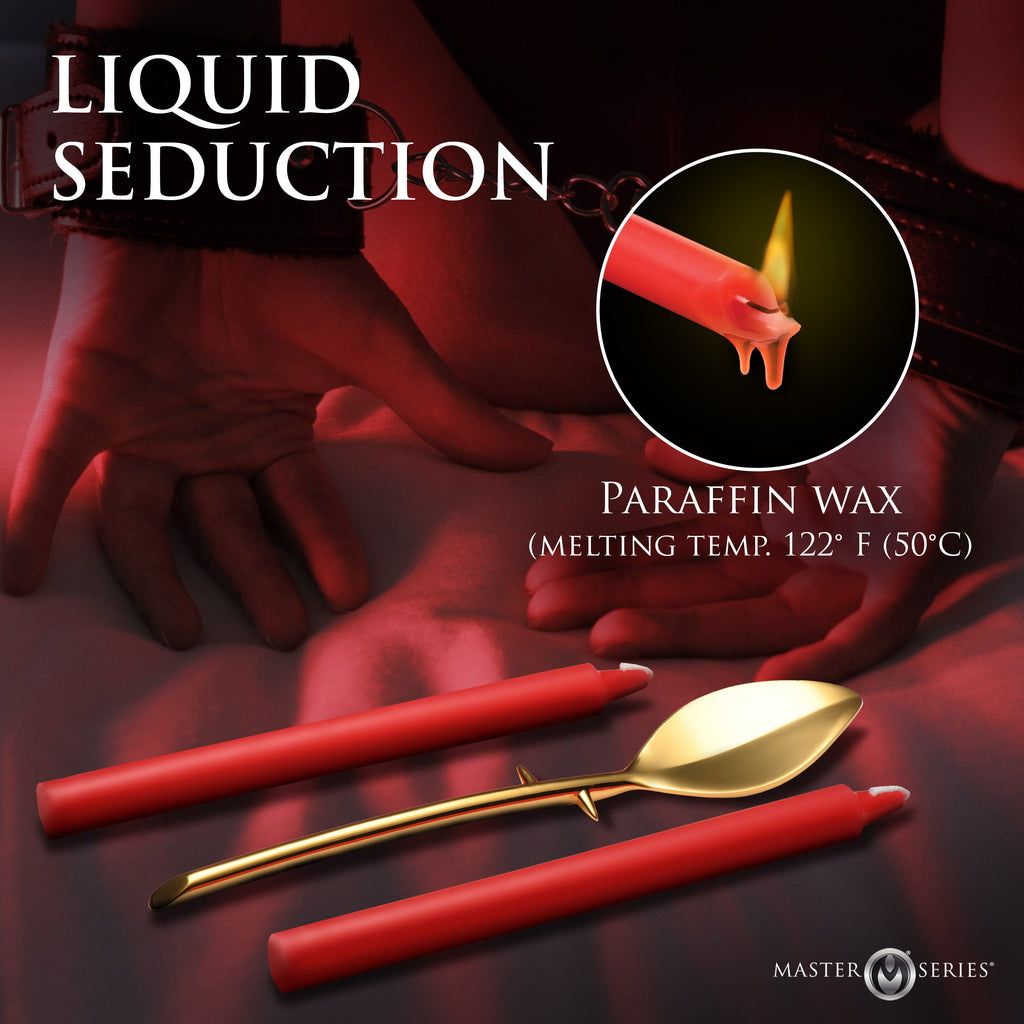 Master Series Drip Sensation Scraper and Waxplay Candle Set Red