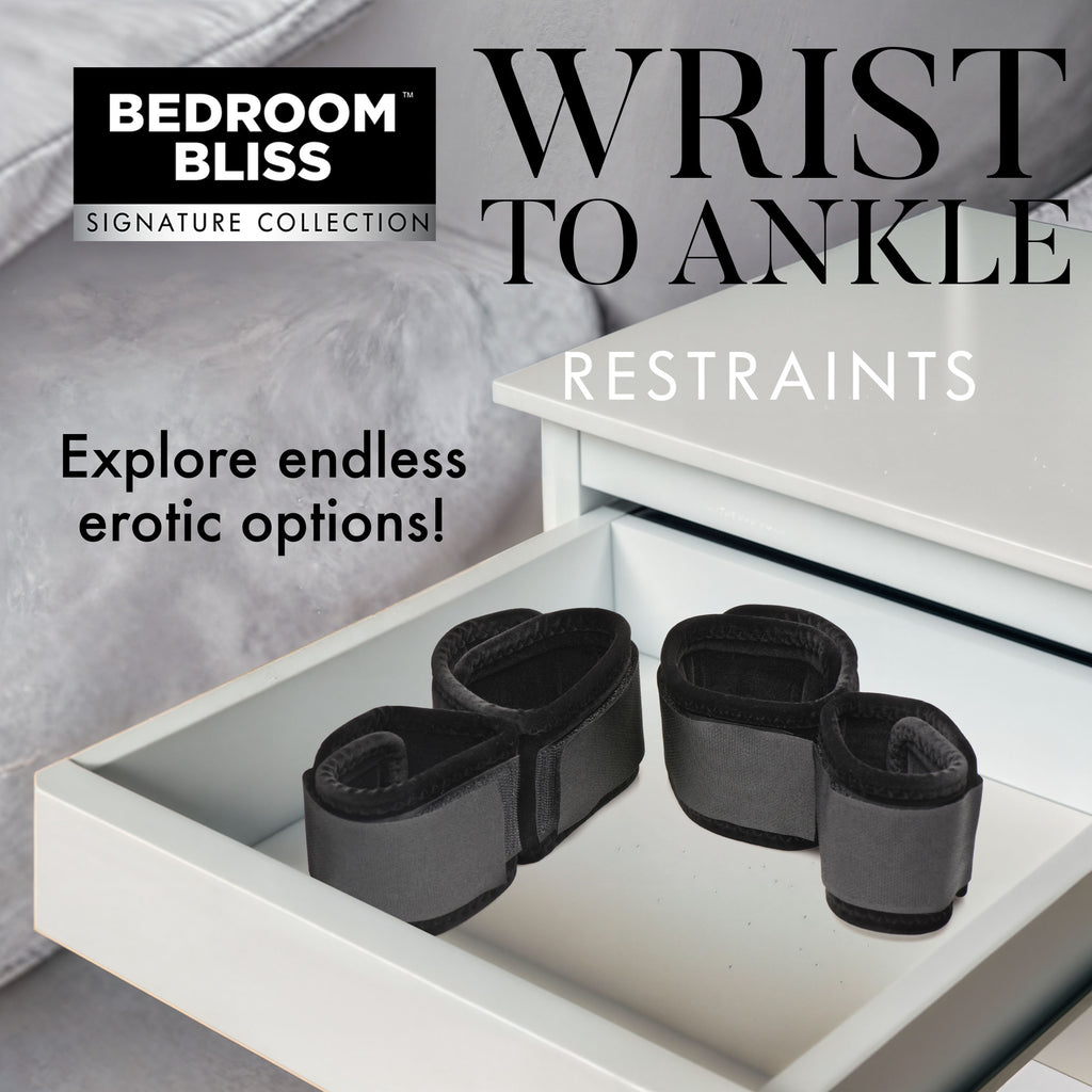 Bedroom Bliss Signature Collection Wrist to Ankle Restraints Black