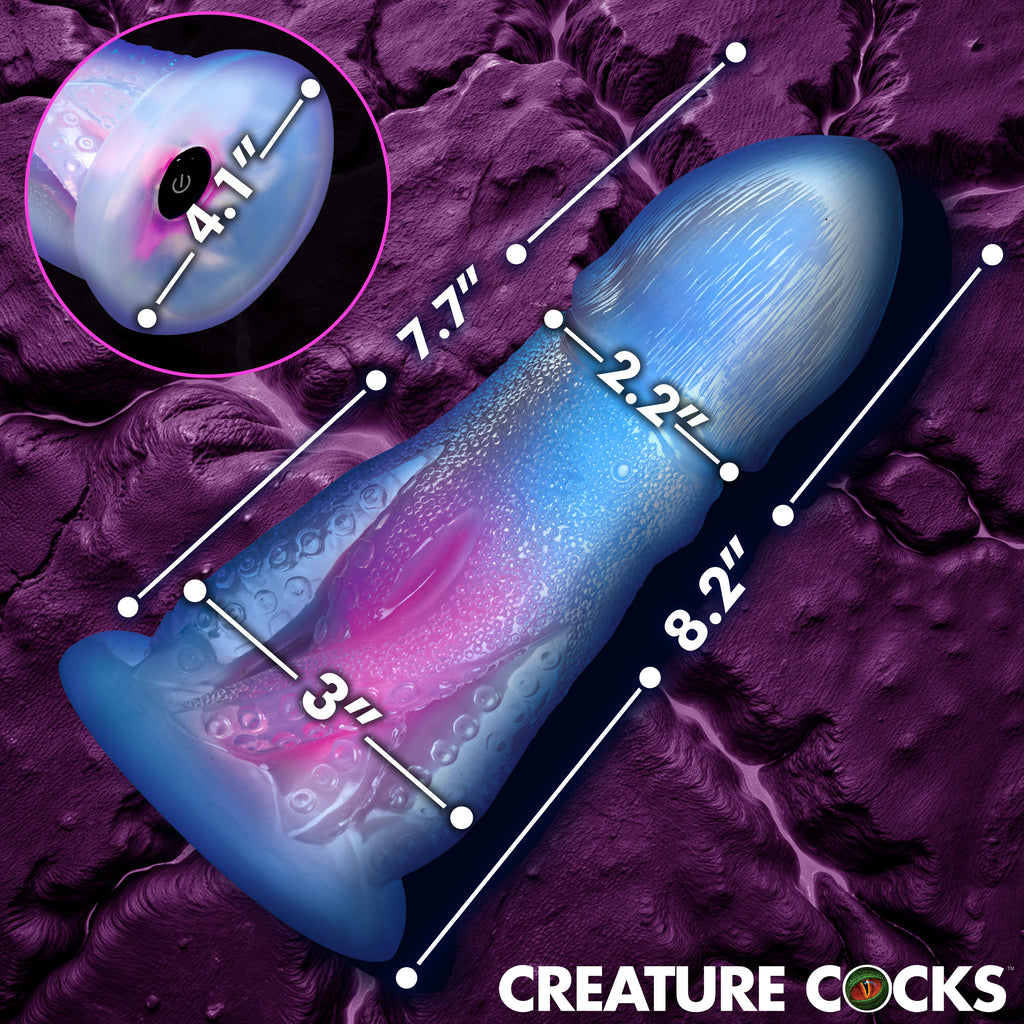 Creature Cocks Cocktopus Deluxe Glow-in-the-Dark Vibrating Silicone Dildo Multi