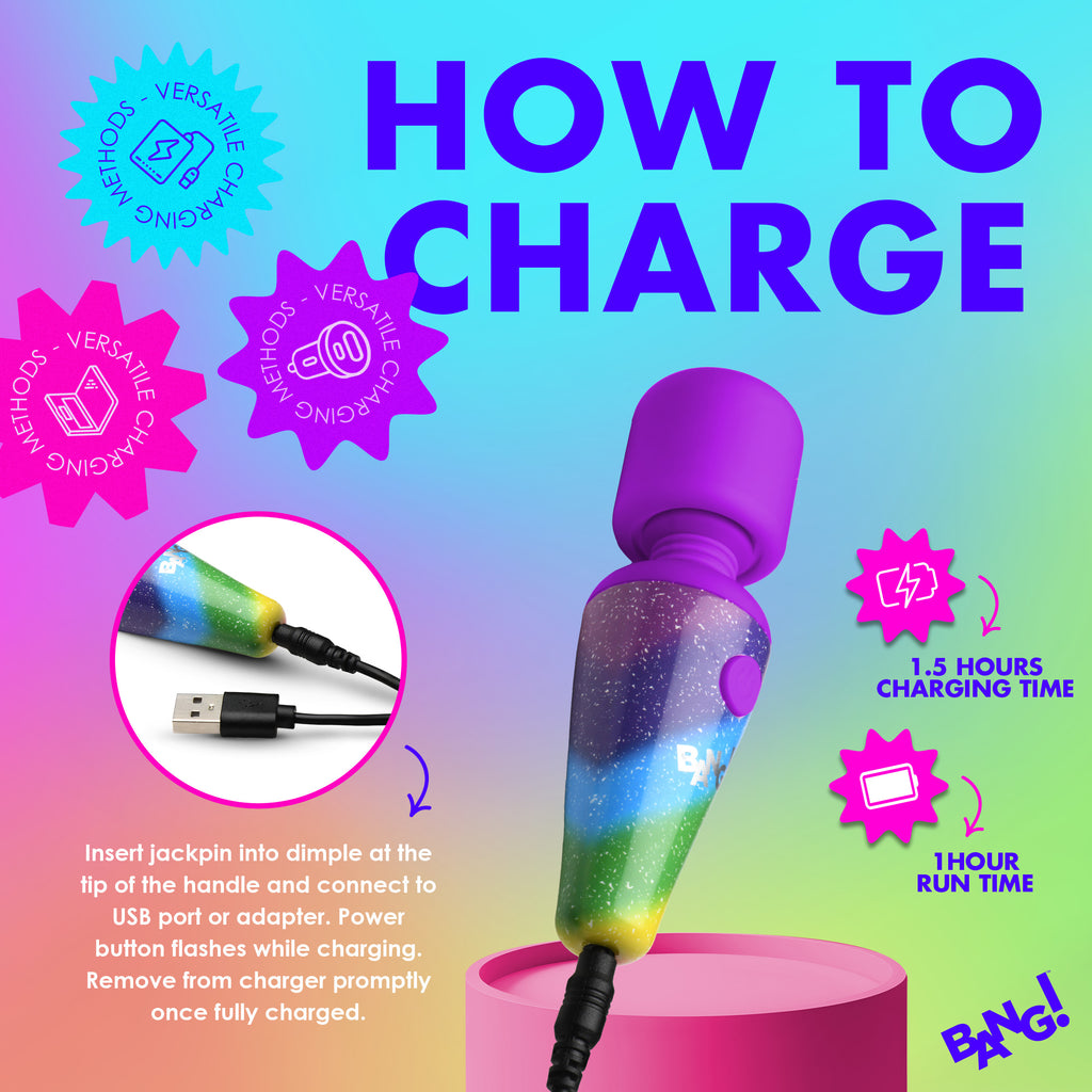 Bang! Rainbow Mini Silicone Wand Multi