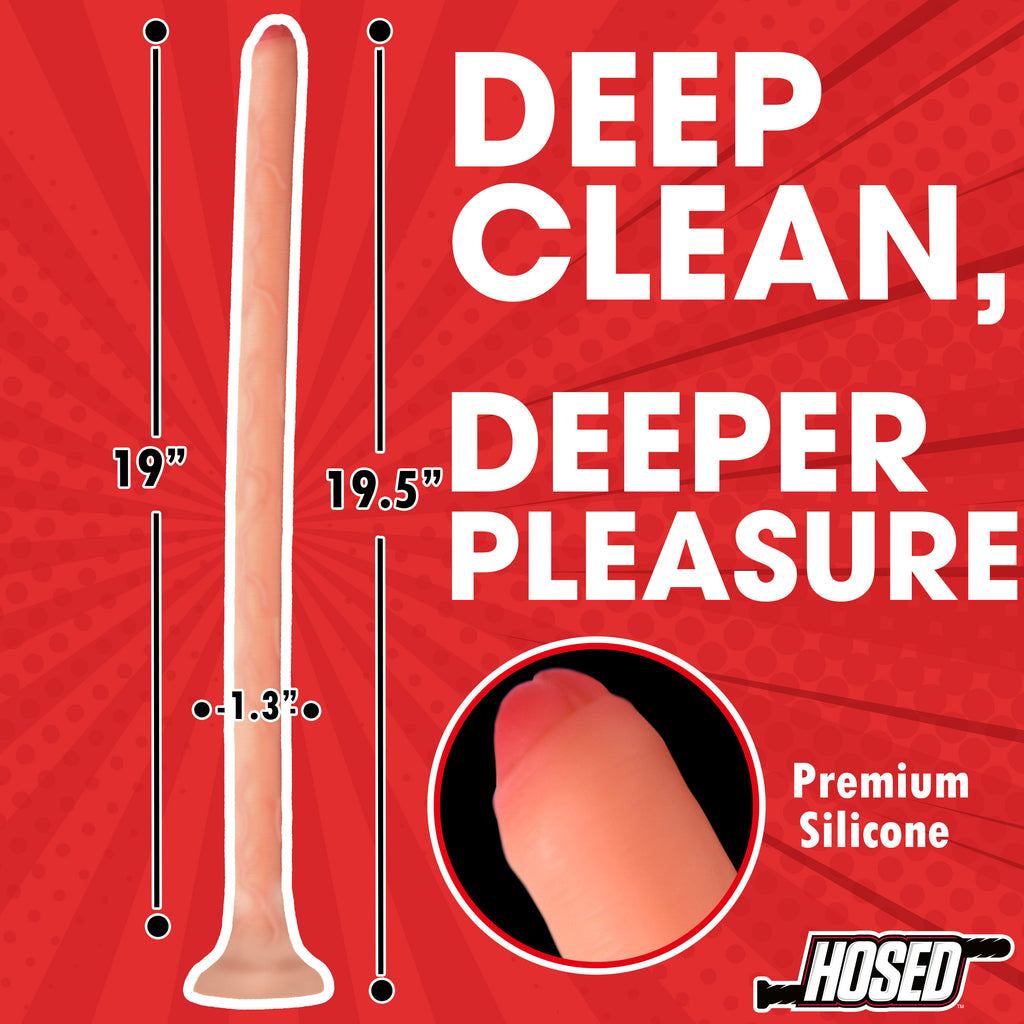 Hosed 19" Slim Silicone Enema Hose Flesh