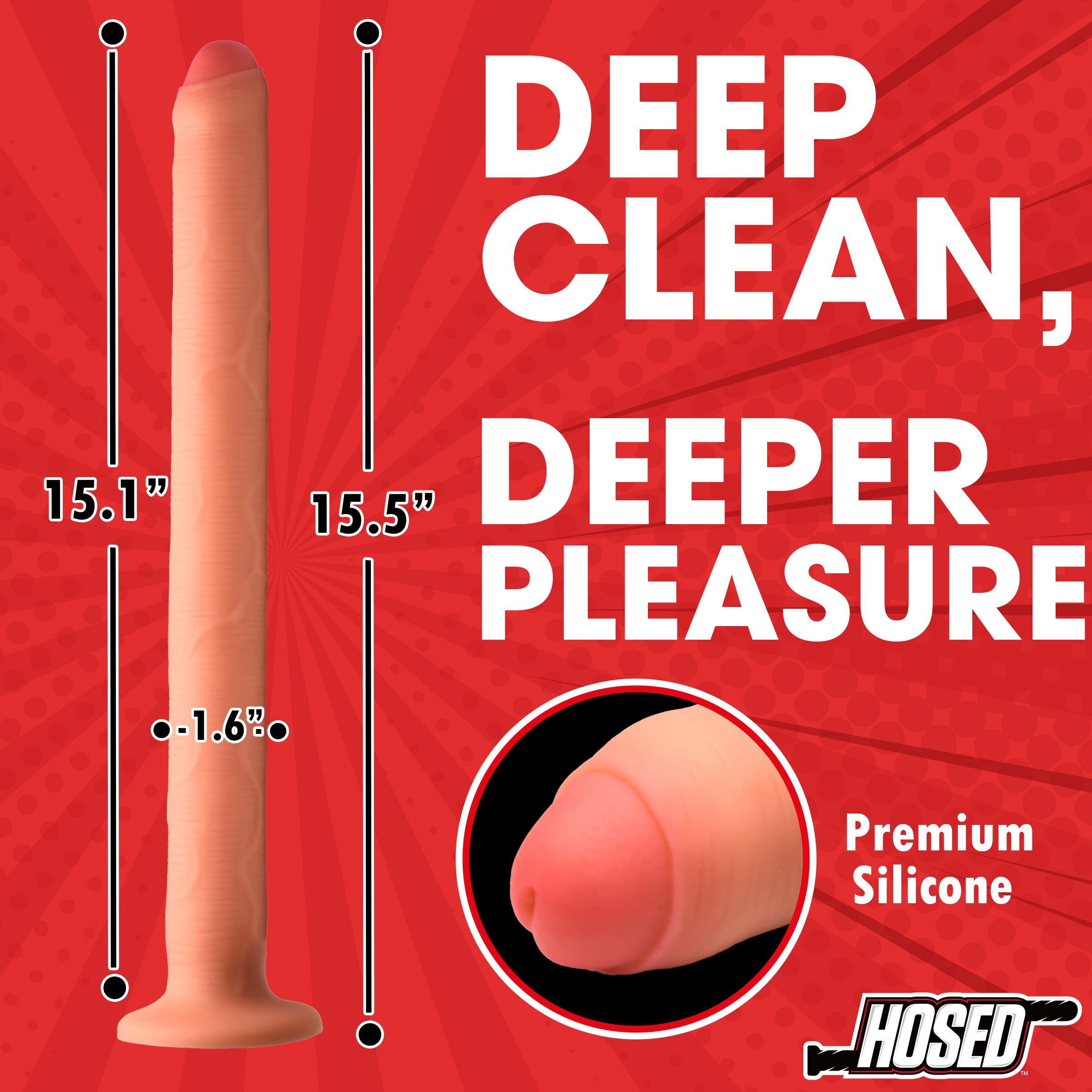 Hosed 15" Thick Enema Hose Flesh