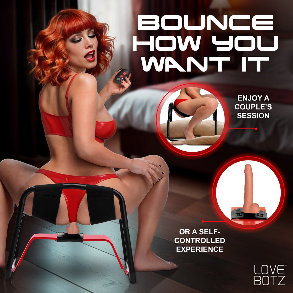 Lovebotz Bangin' Bench with Thrusting and Vibrating Dildo Black