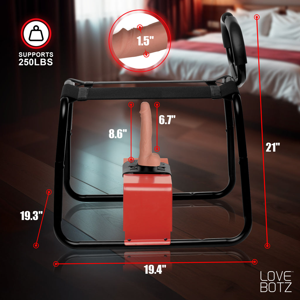 Lovebotz Bangin' Bench with Thrusting and Vibrating Dildo Black