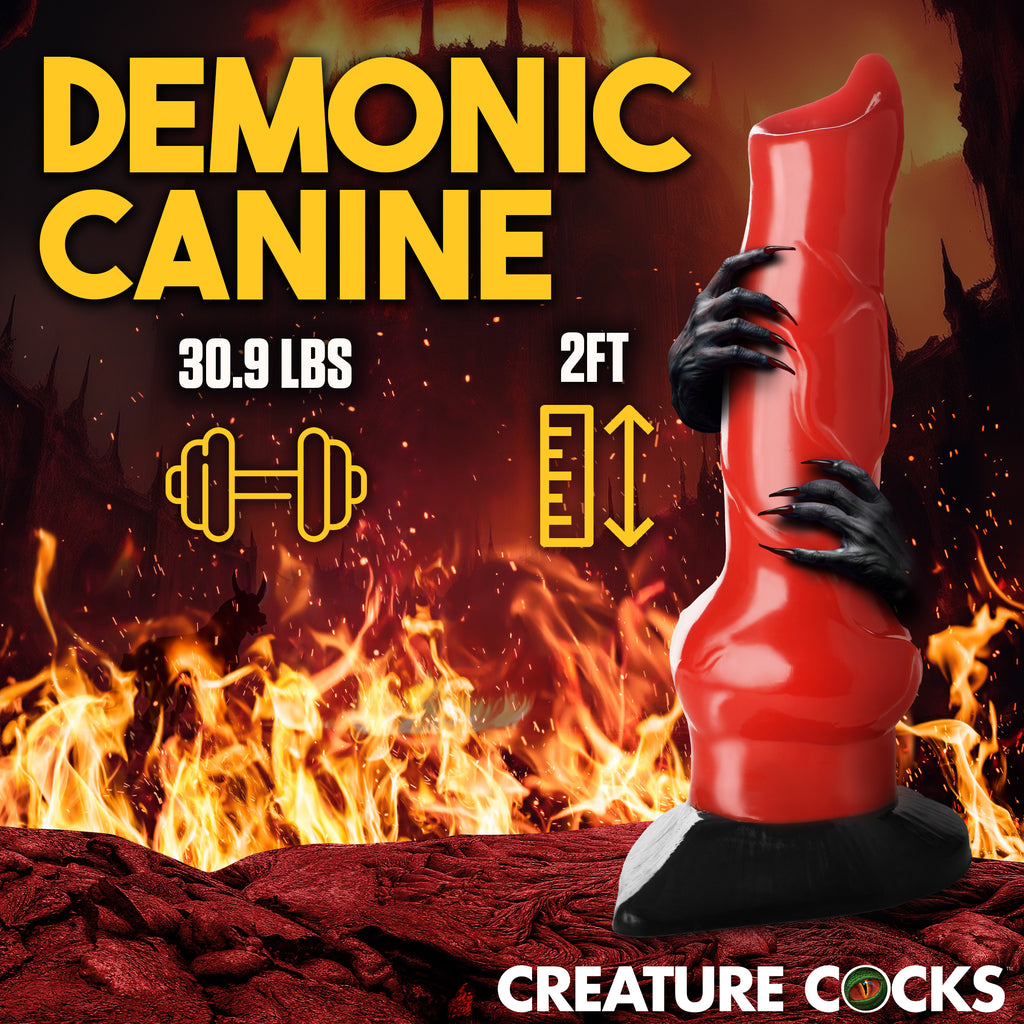 Creature Cocks Giant Hell-Hound Canine 2ft Dildo Red