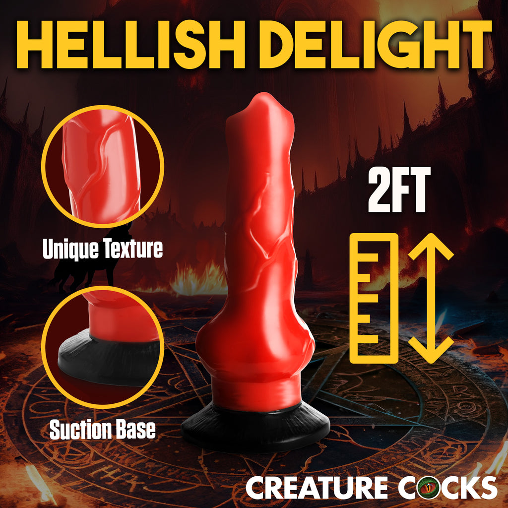 Creature Cocks Giant Hell-Hound Canine 2ft Dildo Red