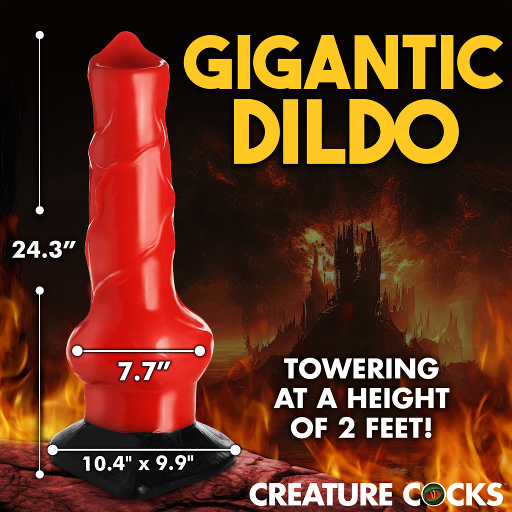Creature Cocks Giant Hell-Hound Canine 2ft Dildo Red