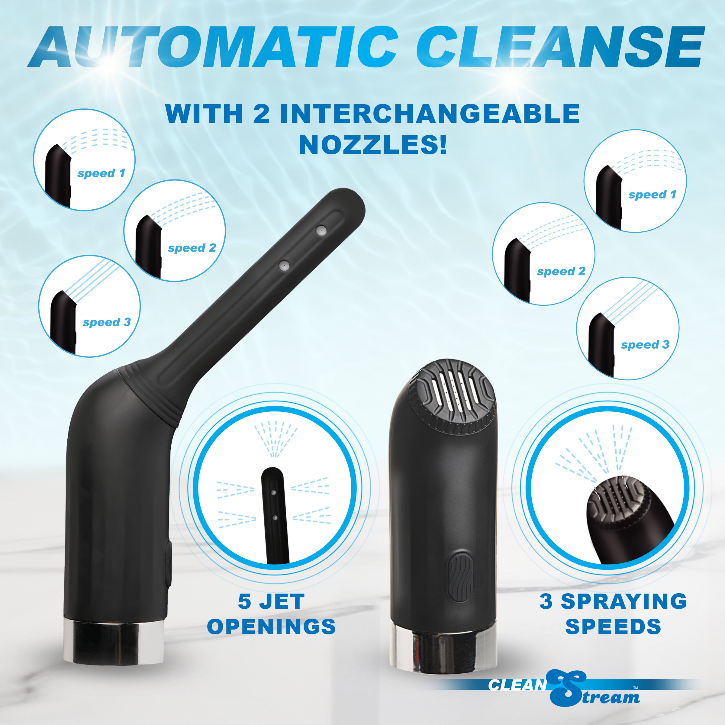 CleanStream Automatic Enema Set Black