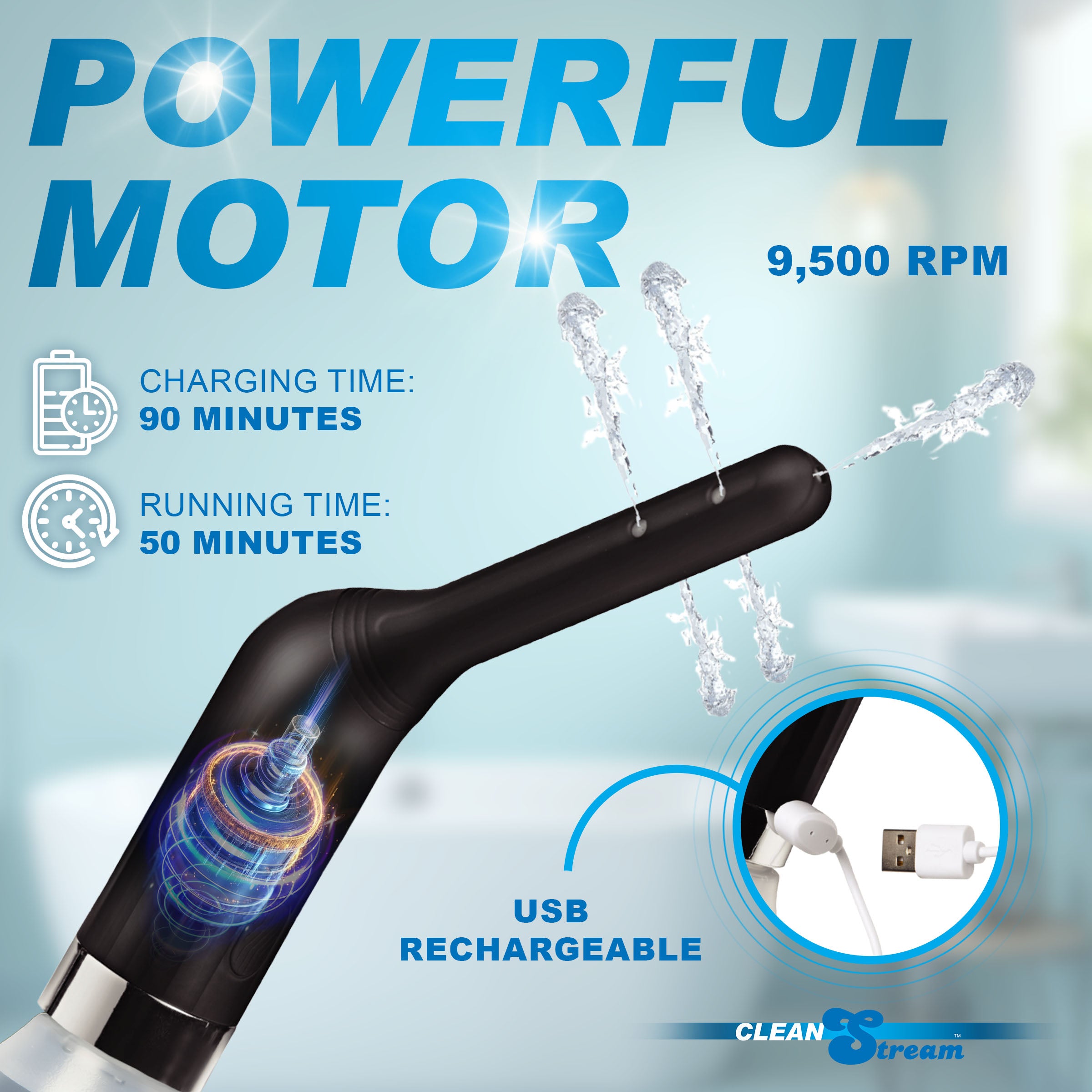 CleanStream Automatic Enema Set Black