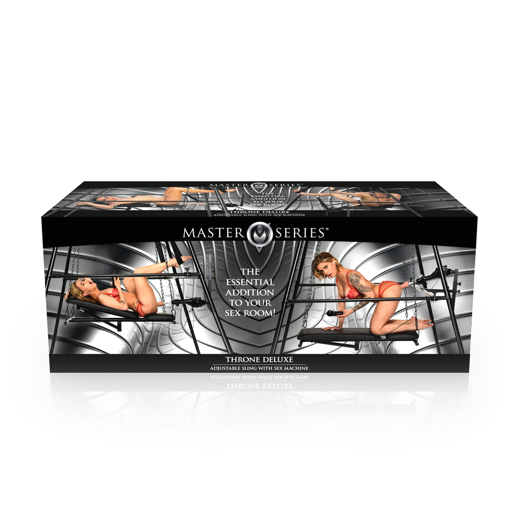 Master Series Throne Deluxe Adjustable Sling with Sex Machine Black