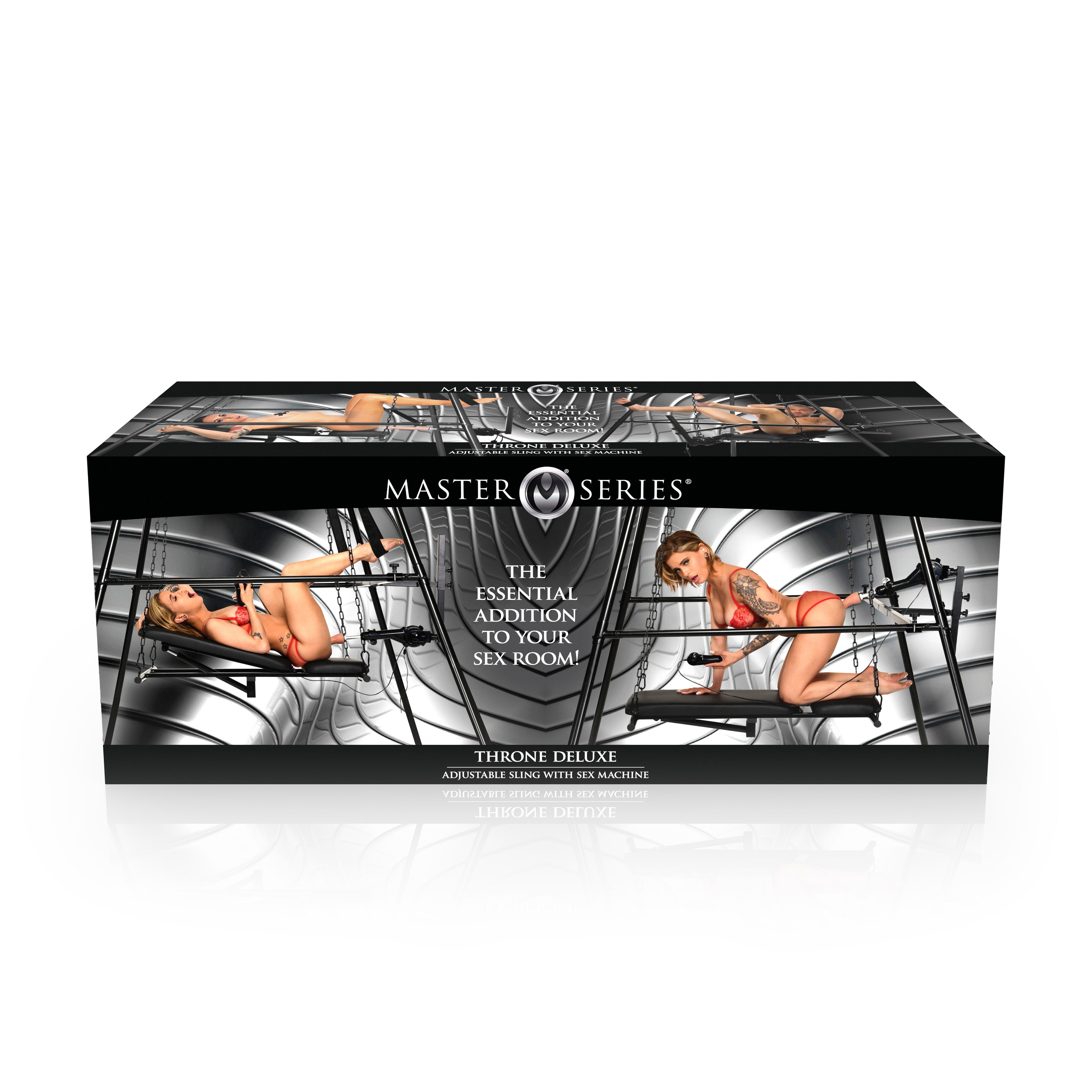 Master Series Throne Deluxe Adjustable Sling with Sex Machine Black