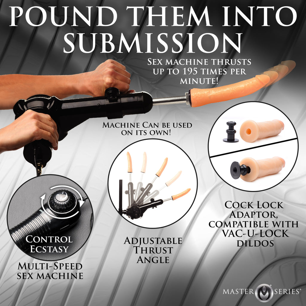 Master Series Throne Deluxe Adjustable Sling with Sex Machine Black