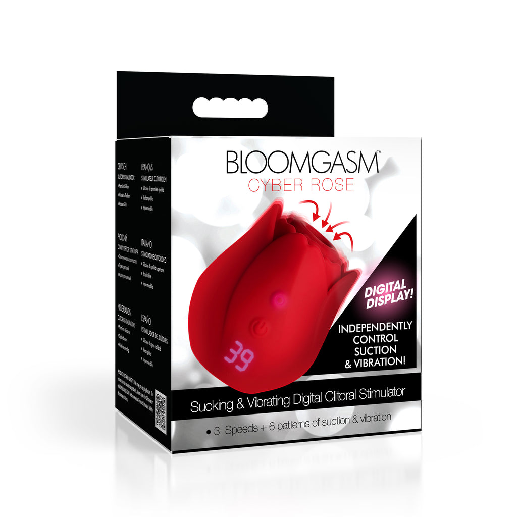 Bloomgasm Cyber Rose Sucking & Vibrating Digital Clitoral Stimulator Red