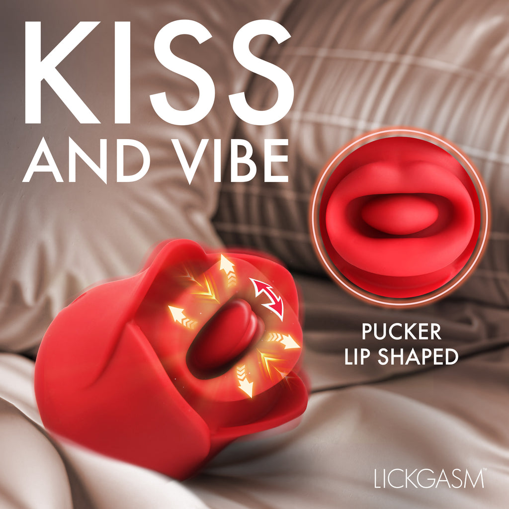 Lickgasm Sweet Kiss Kissing and Vibrating Clitoral Stimulator - Red Red