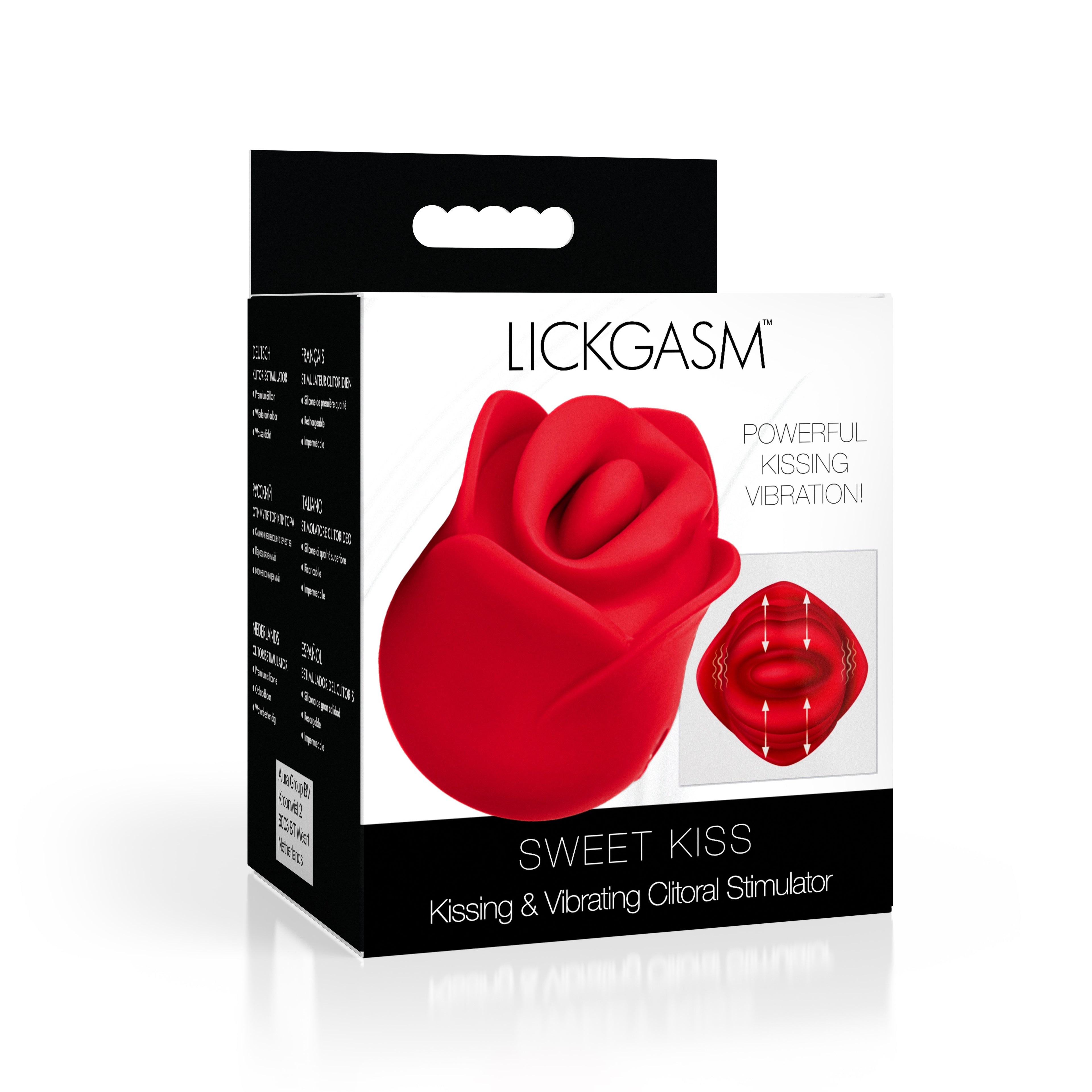 Lickgasm Sweet Kiss Kissing and Vibrating Clitoral Stimulator - Red Red