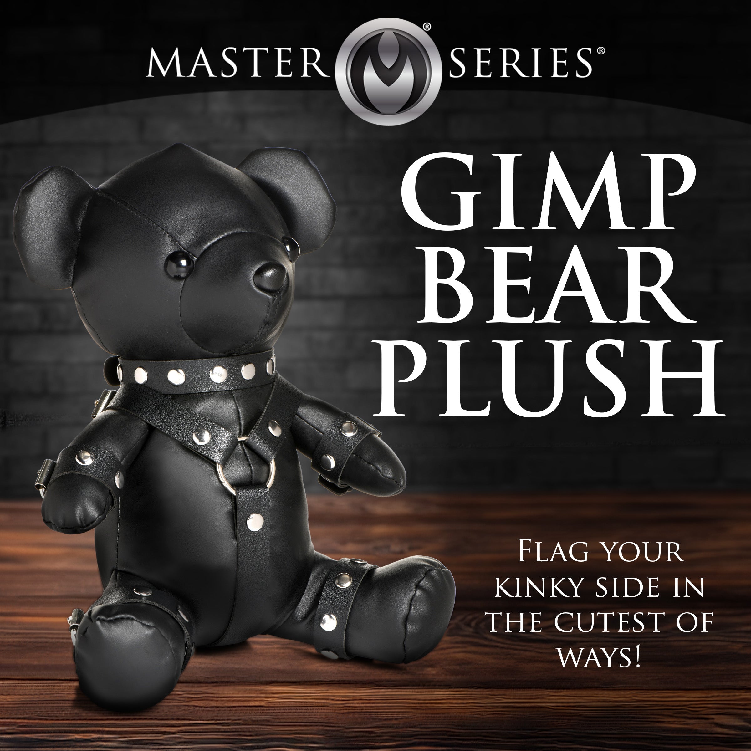 Master Series Gimp Teddy Bear - Black Black