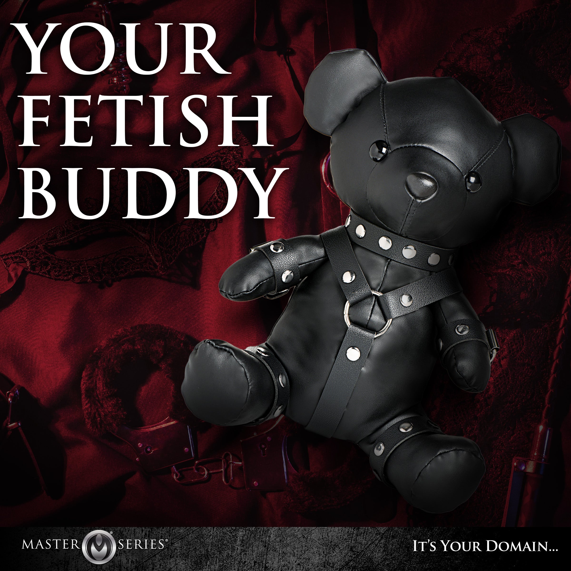 Master Series Gimp Teddy Bear - Black Black