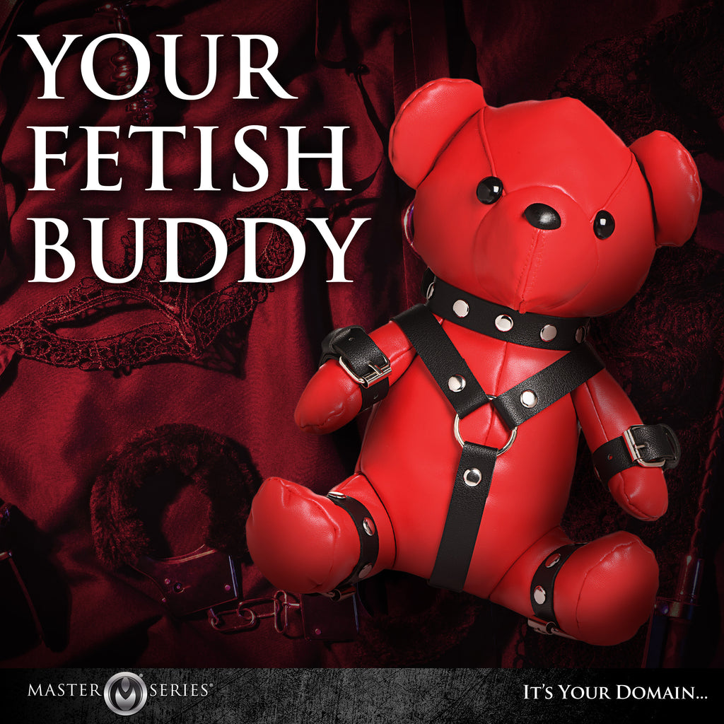 Master Series Gimp Teddy Bear - Black Red