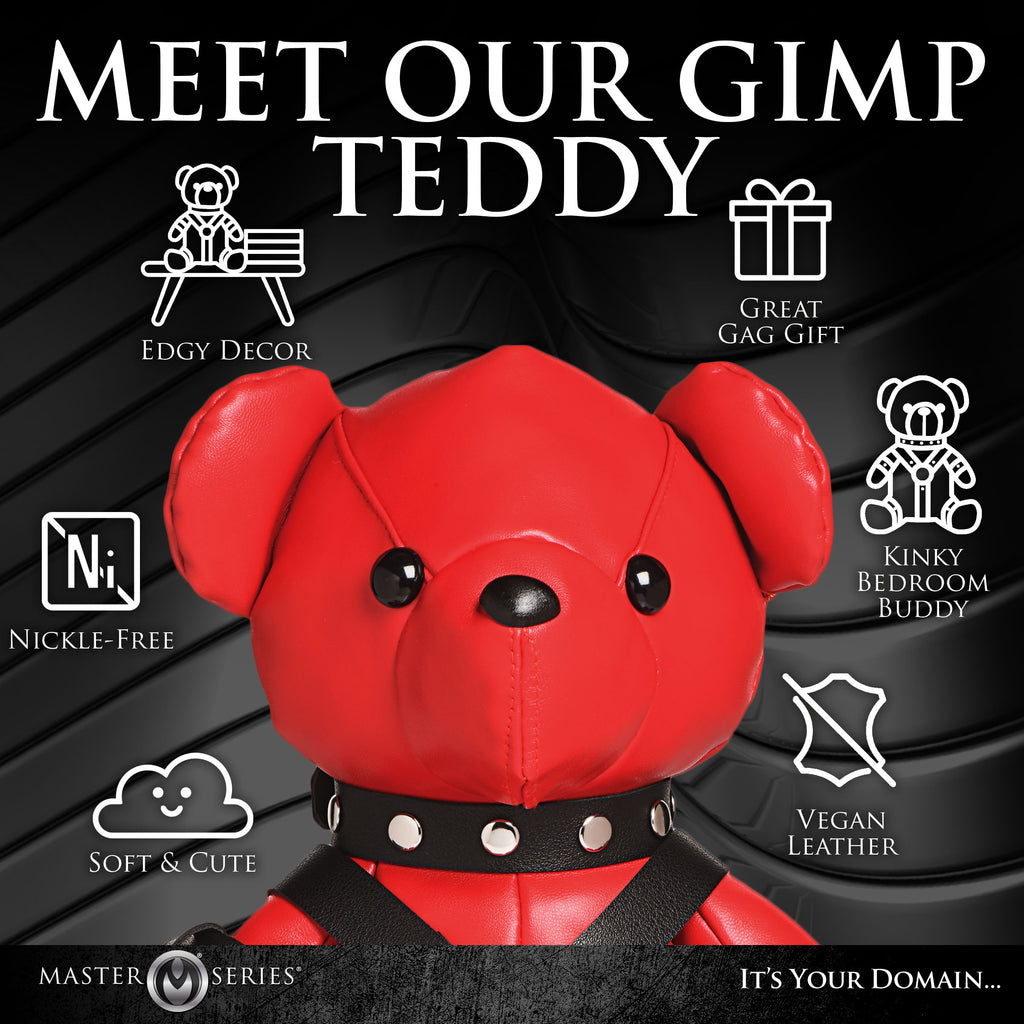 Master Series Gimp Teddy Bear - Black Red