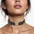 Master Series Spiked Heart Choker - Black Black