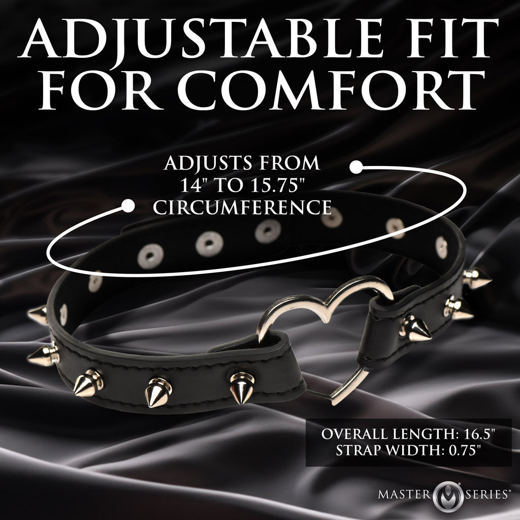 Master Series Spiked Heart Choker - Black Black
