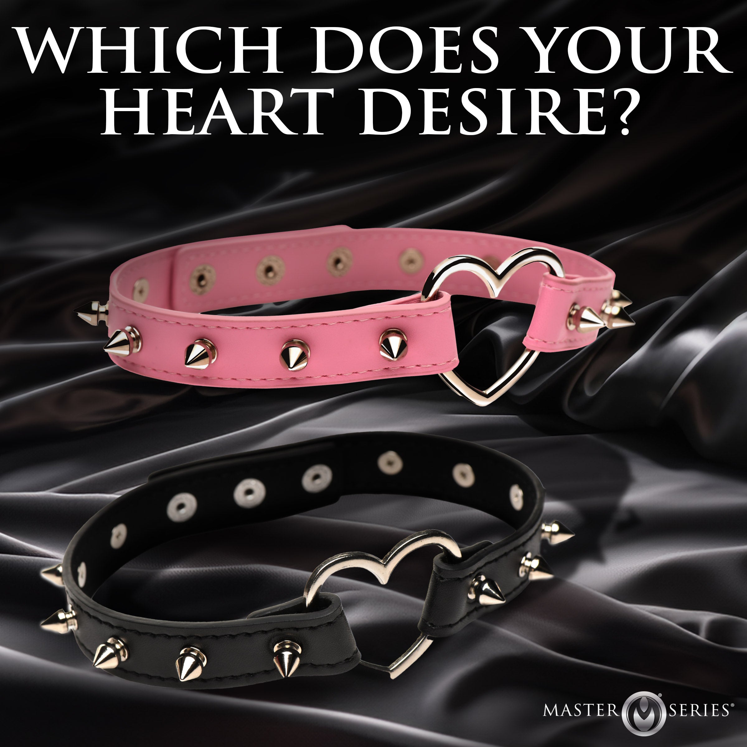 Master Series Spiked Heart Choker - Black Black