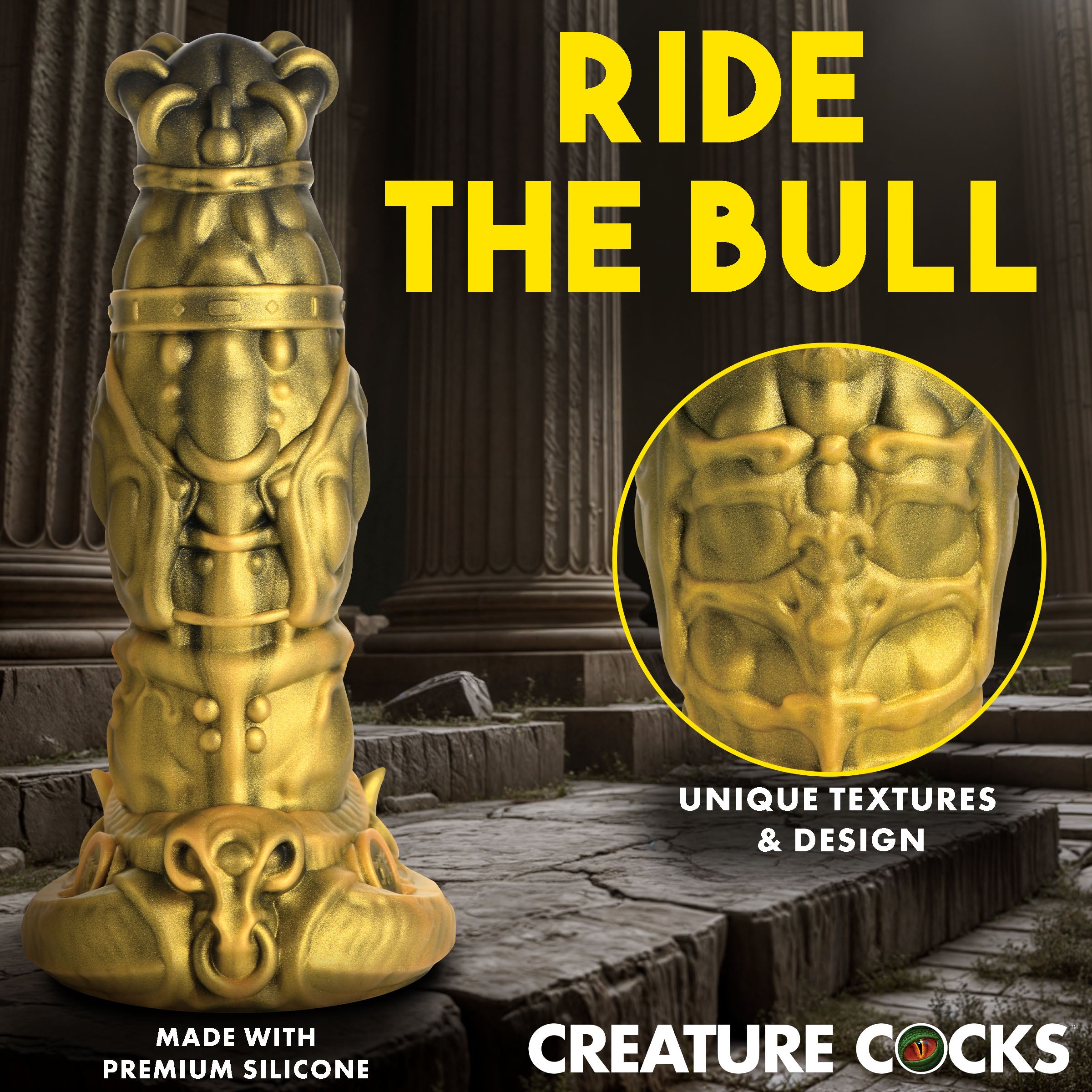 Creature Cocks King Minotaur Silicone Dildo Yellow