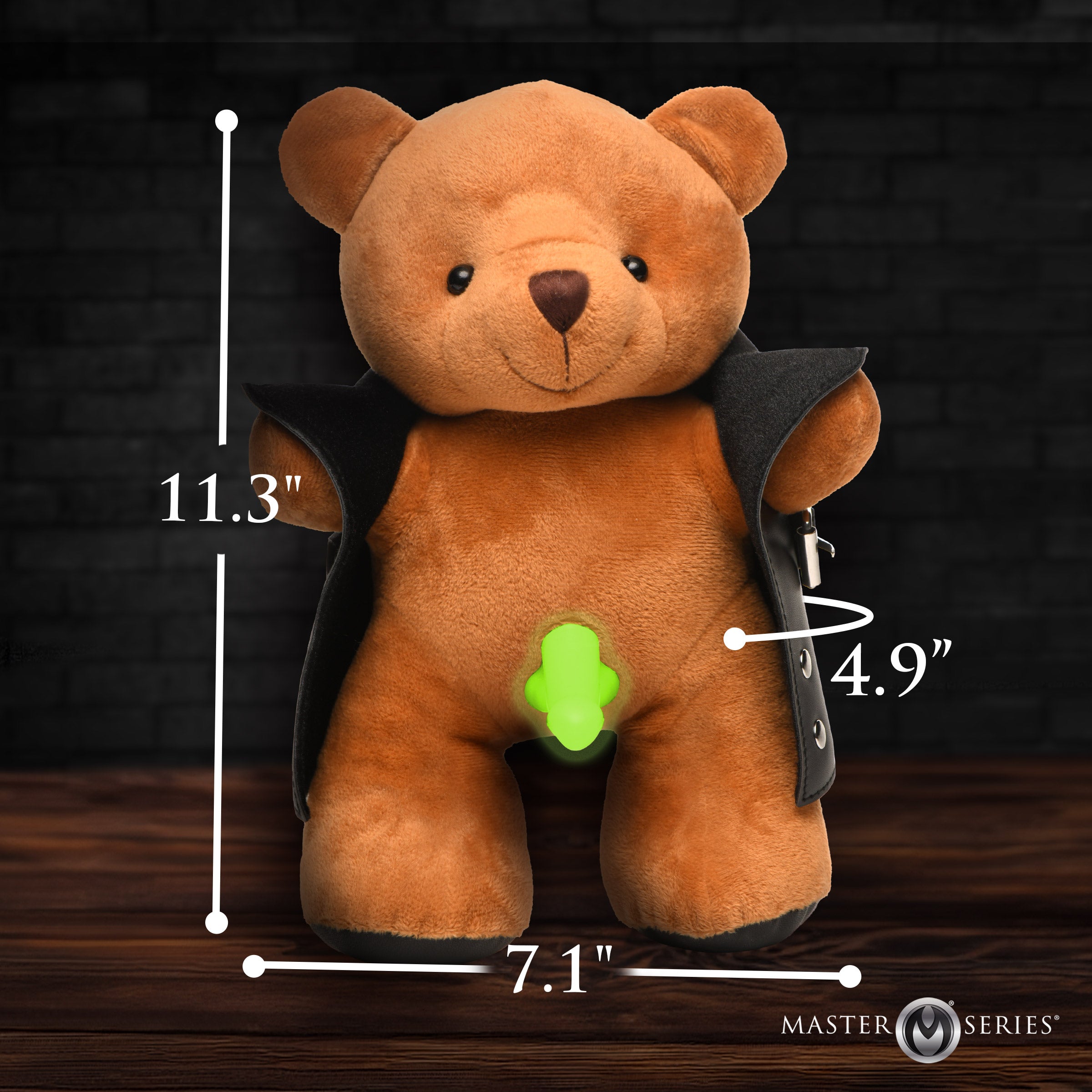 Master Series The Flasher Glow-in-the-Dark Exhibitionist Teddy Bear Brown