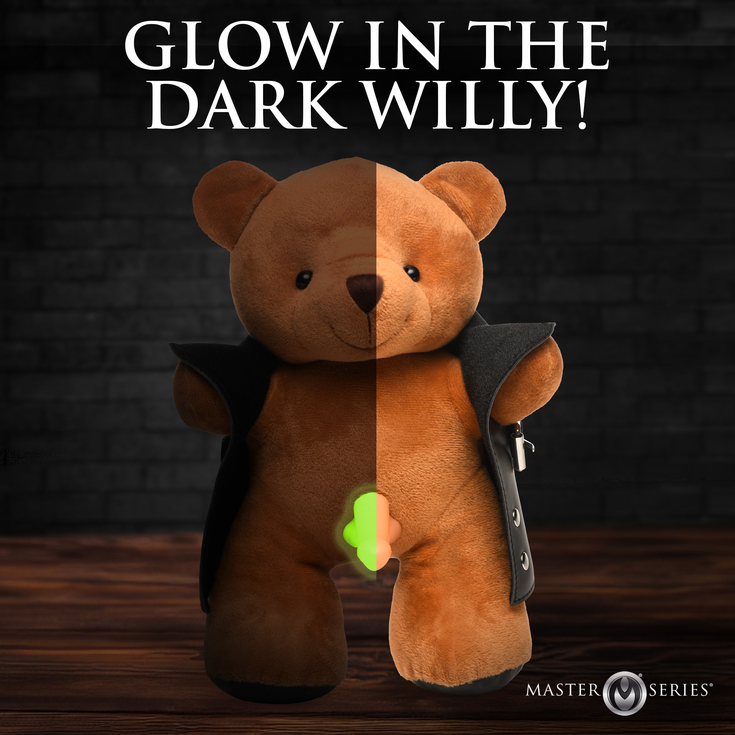 Master Series The Flasher Glow-in-the-Dark Exhibitionist Teddy Bear Brown