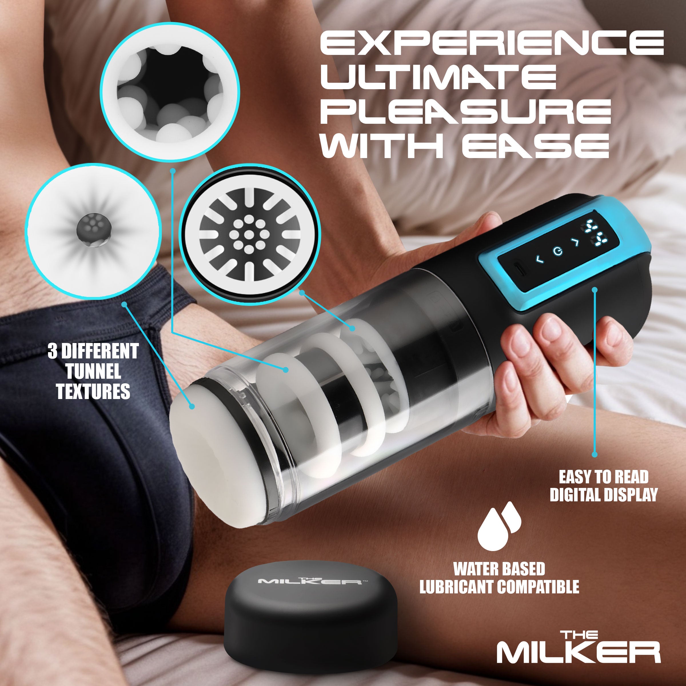The Milker The Milker Roto-Stroke Thrusting and Rotating Masturbator Black